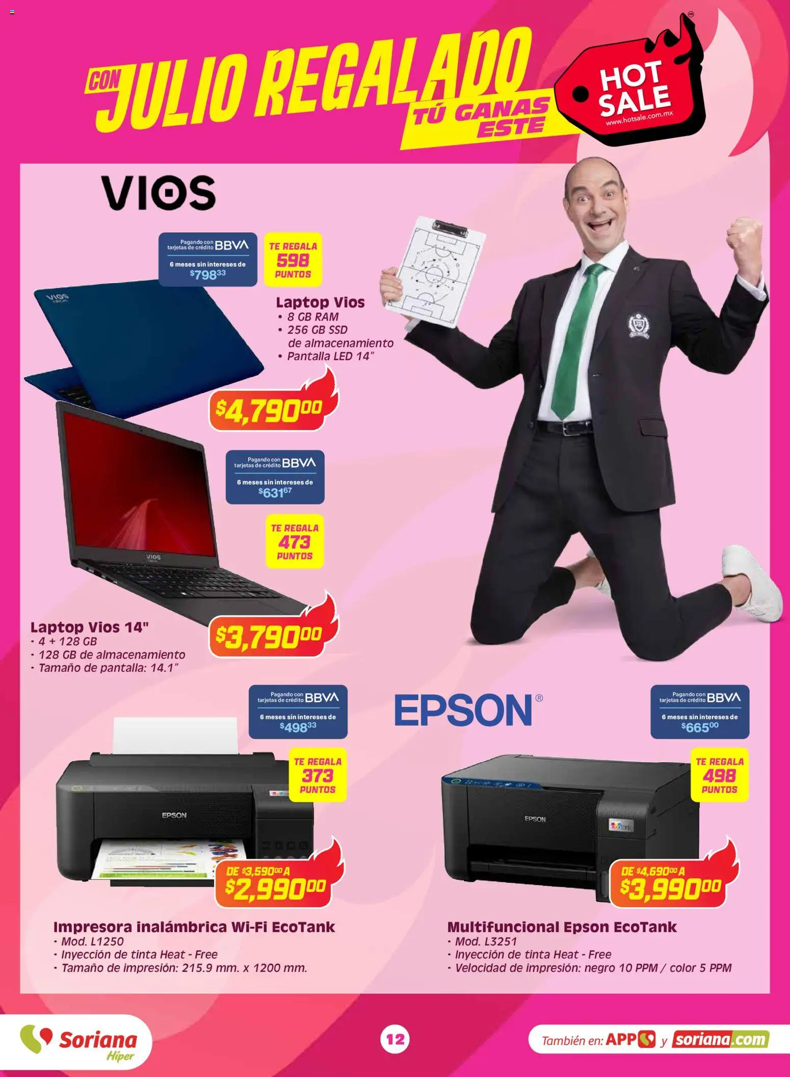 Nuevas ofertas de Soriana válidas en toda la República Mexicana desde el 25.05.2026. ¡Encuentra las mejores ofertas en Soriana Hot Sale Híper Nacional! | Página: 12 | Productos: Impresora, Té