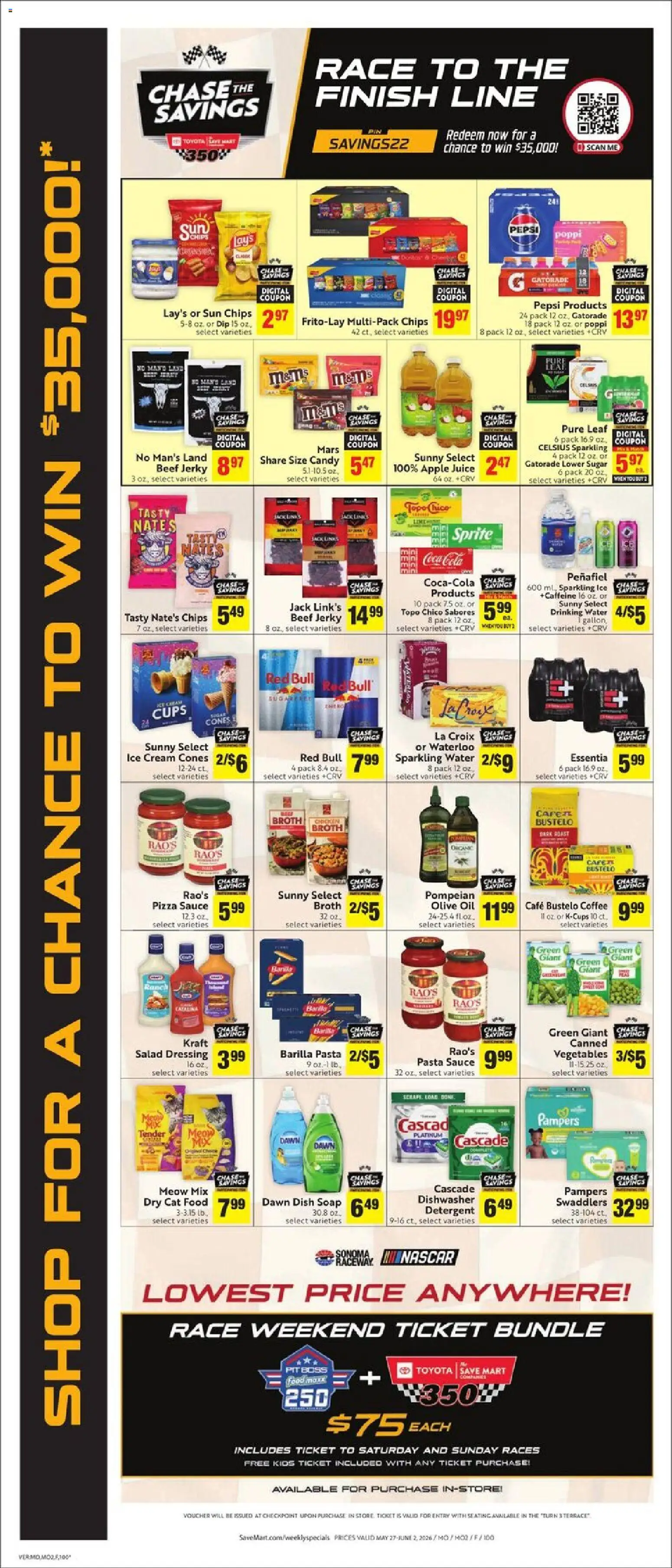 Save Mart Weekly Ad - valid from 27.05.2026 | Page: 4 | Products: Cat Food, Juice, Ice cream, Sugar
