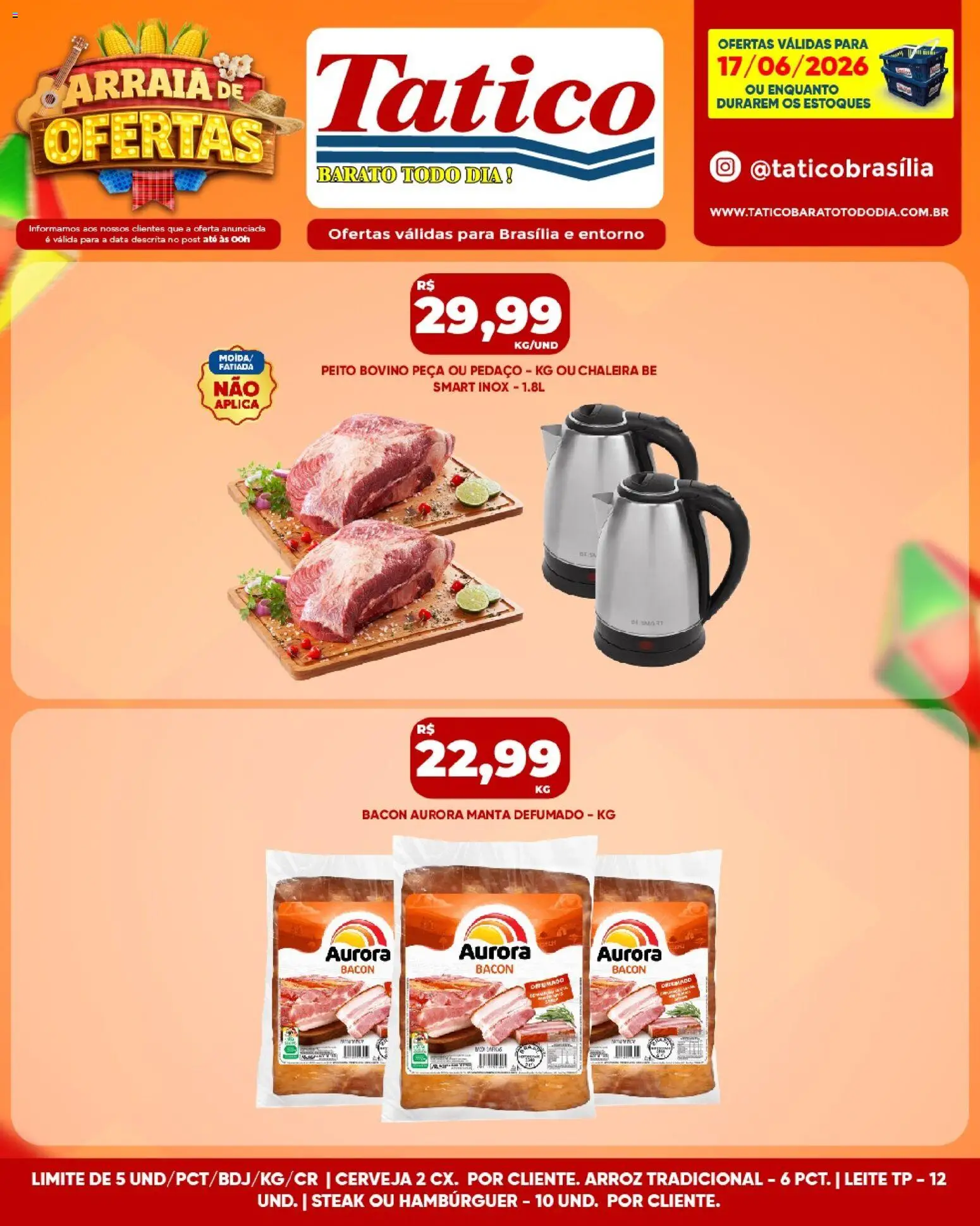 Tatico Folheto - válido de 17.06.2026 | Página: 13 | Produtos: Chaleira, Leite, Cerveja, Arroz