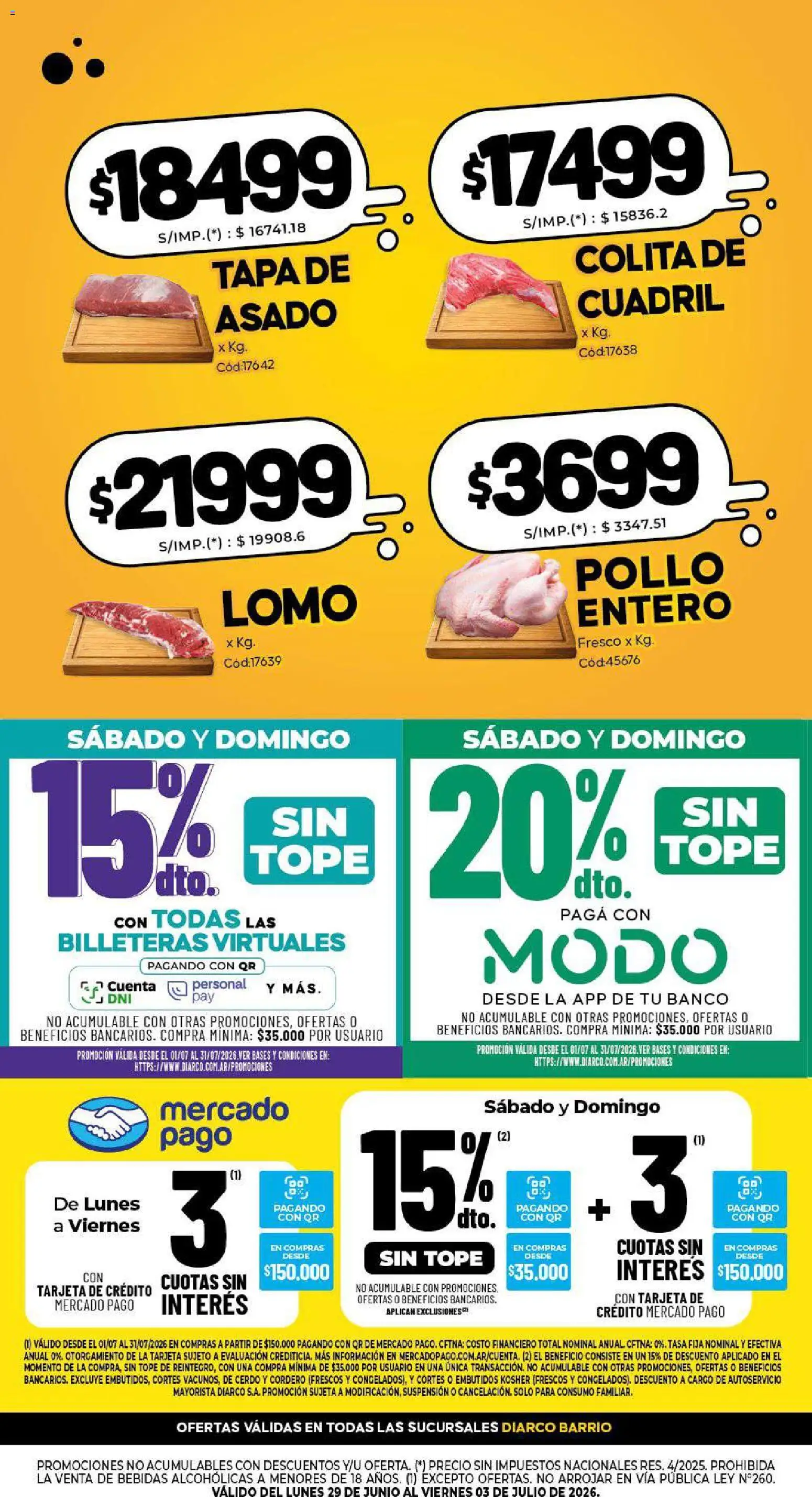 Diarco - Especial Locura De Precios │ válido desde el 29/06/2026 | Página: 2 | Productos: Pollo, Cerdo