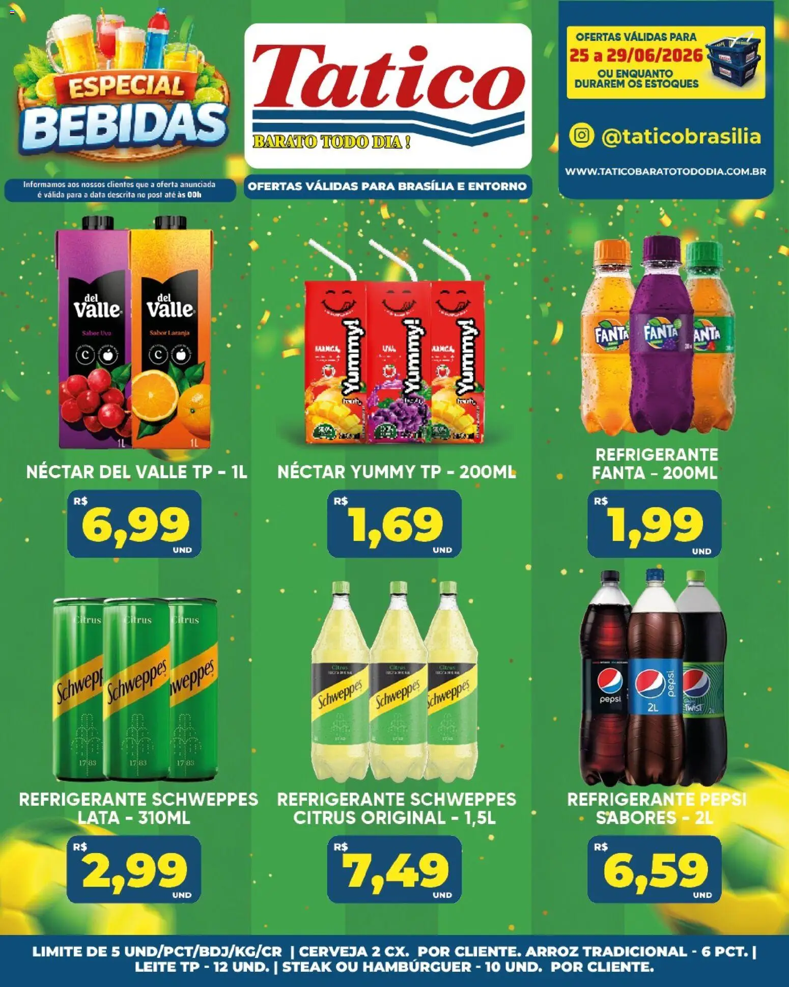 Tatico Folheto - válido de 29/06/2026 | Página: 24 | Produtos: Leite, Arroz, Hambúrguer, Refrigerante