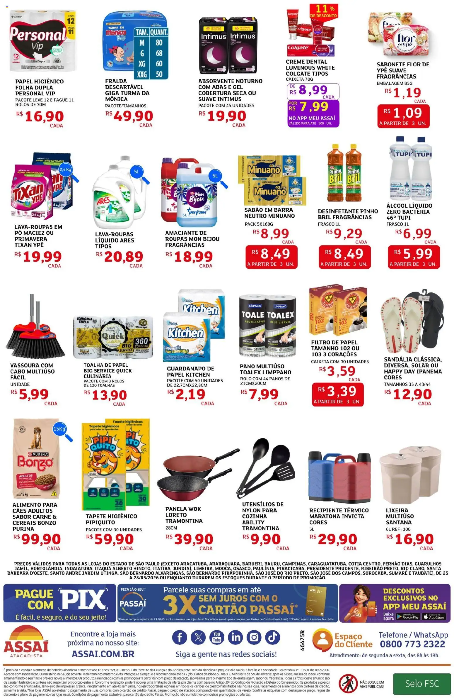 Assaí Atacadista Folheto - válido de 25.05.2026 | Página: 4 | Produtos: Filtro de papel, Rolo, Sabonete, Guardanapo