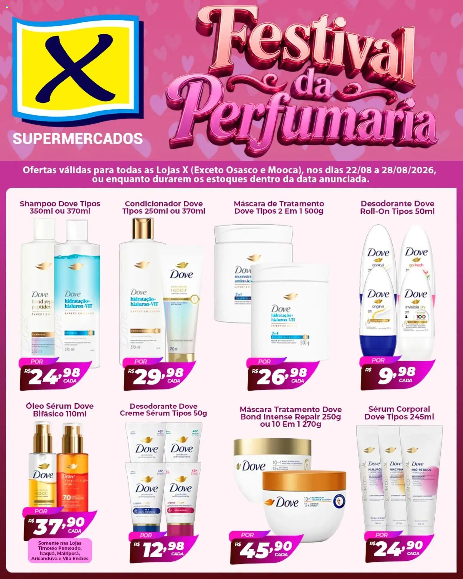X Supermercados Folheto - válido de 22/08/2026 | Página: 1 | Produtos: Condicionador, Desodorante, Óleo, Creme