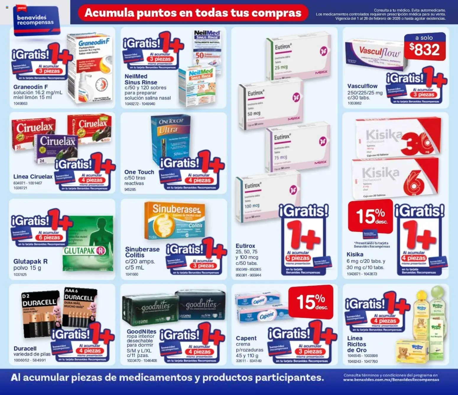 Nuevas ofertas de Farmacia Benavides válidas en toda la República Mexicana desde el 01/01/2026. ¡Encuentra las mejores ofertas en Farmacia Benavides catálogo! | Página: 13 | Productos: Limón, Miel, Ropa, Polvo