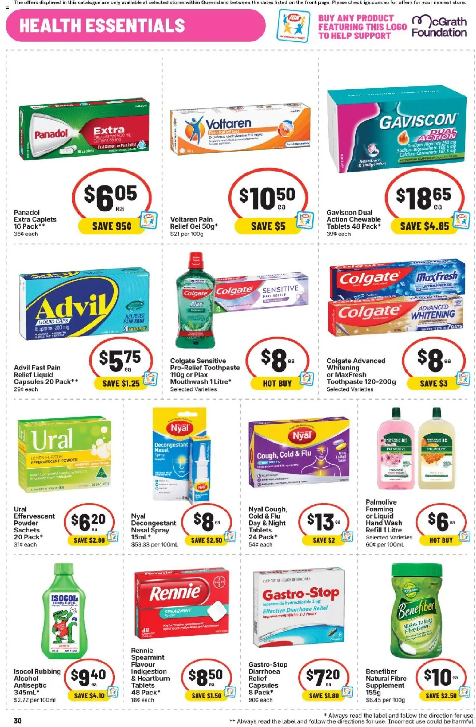 IGA catalogue - valid from 23/09/2026 | Page: 38 | Products: Powder, Alcohol, Pain relief, Hand wash