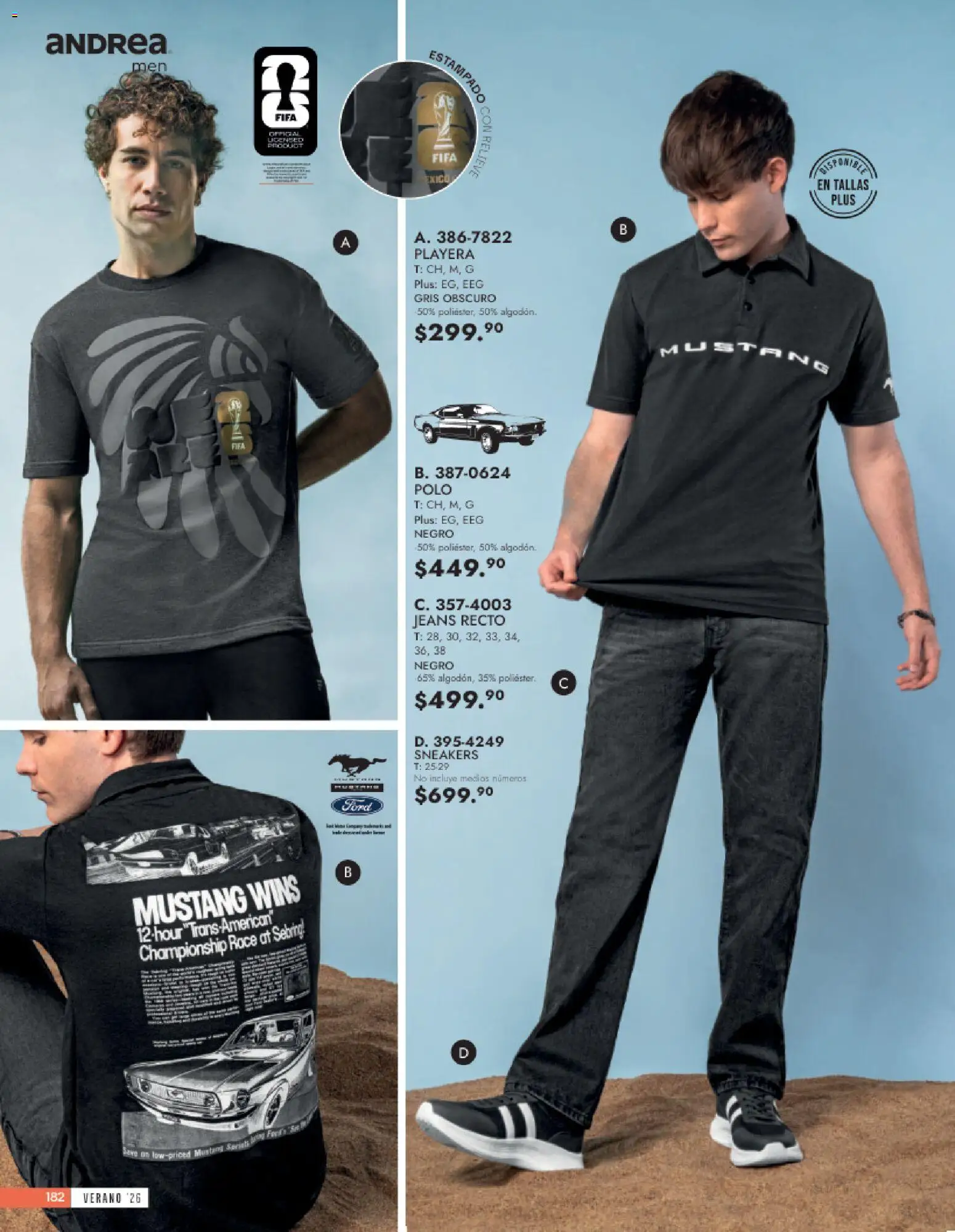 Nuevas ofertas de Andrea válidas en toda la República Mexicana desde el 24.05.2026. ¡Encuentra las mejores ofertas en Andrea catálogo Vestir Caballero! | Página: 22 | Productos: Algodón, Playera