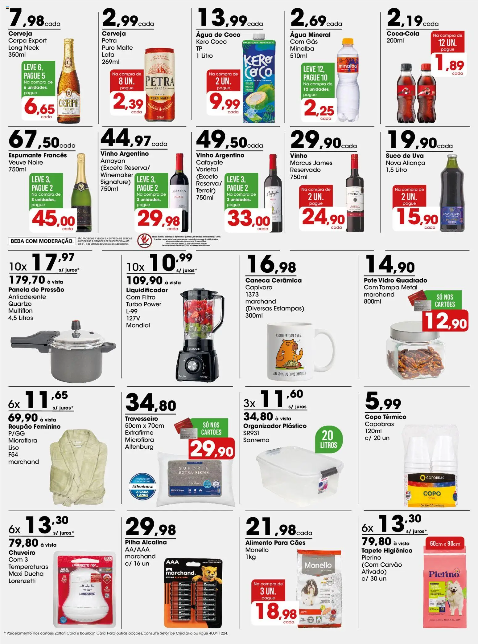 Zaffari Folheto - válido de 27/07/2026 | Página: 3 | Produtos: Panela, Vinho, Cerveja, Água mineral