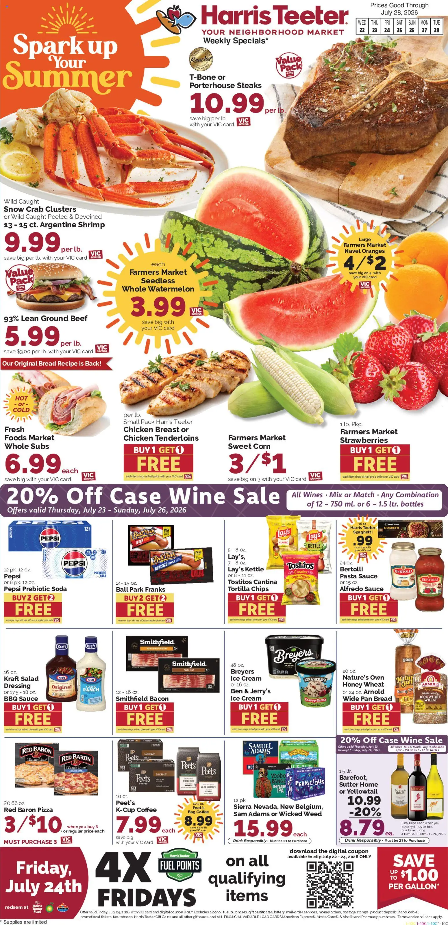 Harris Teeter Weekly Ad - valid from 07/22/2026 | Page: 1 | Products: Pizza, Cream, Ice cream, Sauce