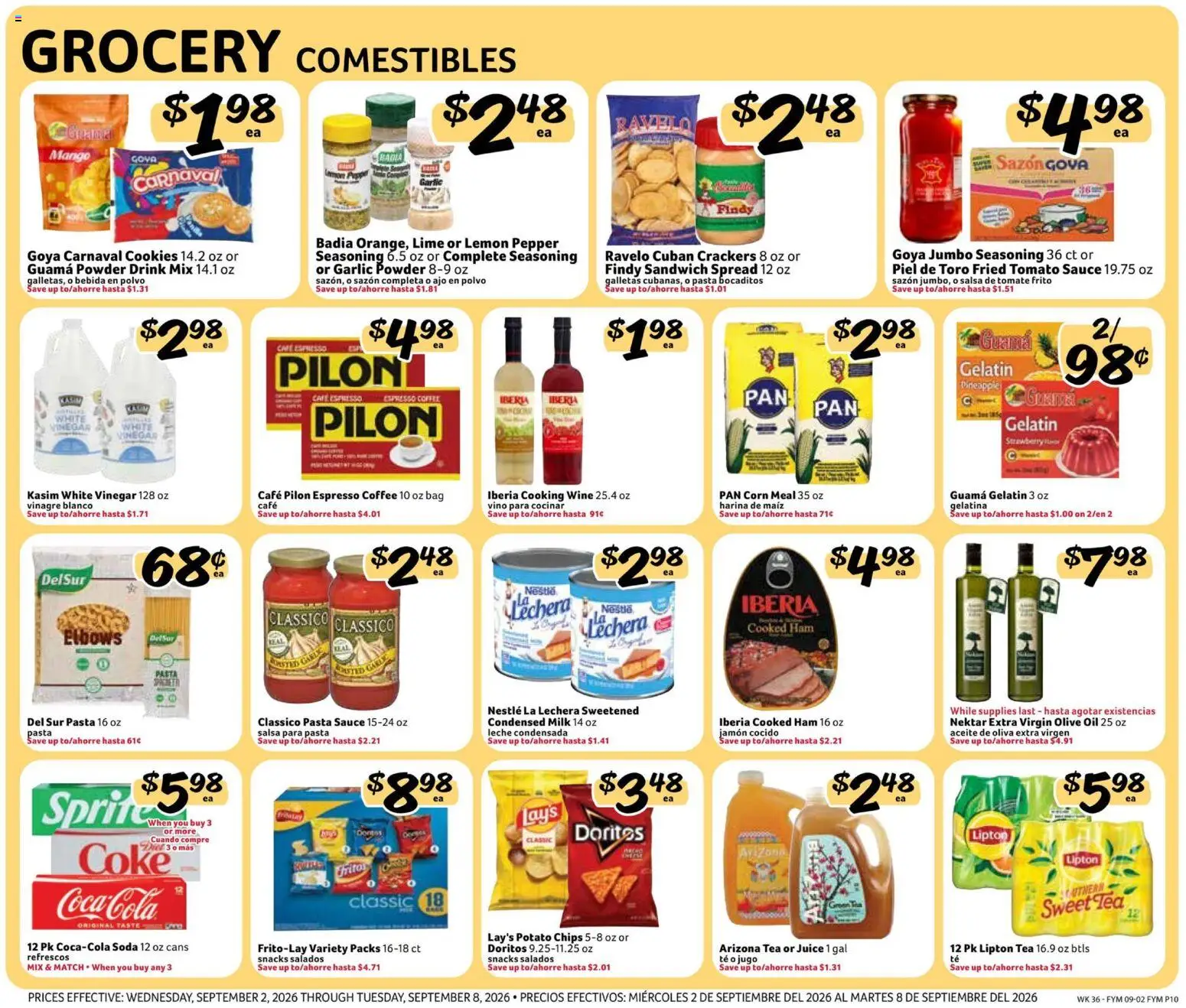 Fresco y Más Weekly Ad - valid from 09/02/2026 | Page: 10 | Products: Corn, Sauce, Lime, Snacks