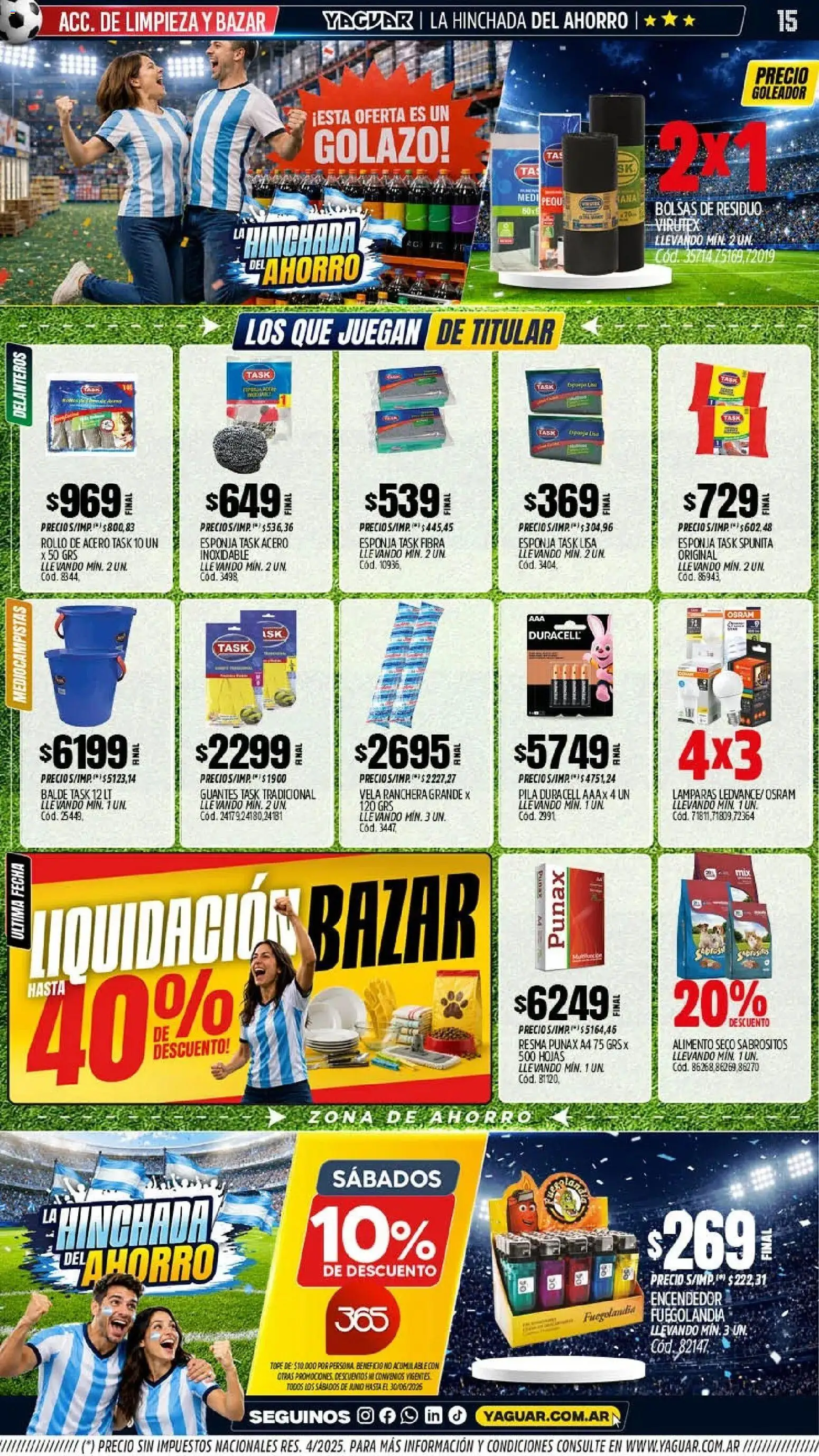 Yaguar - Oferta Semanal Mendoza │ válido desde el 08.06.2026 | Página: 15 | Productos: Vela, Encendedor, Esponja, Guantes