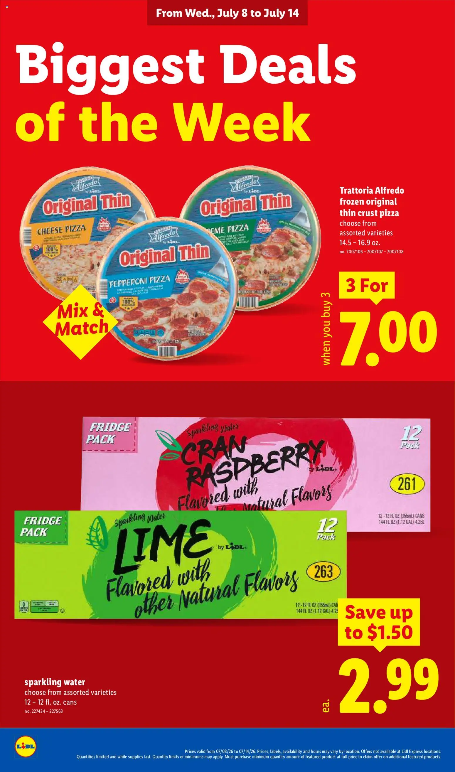 Lidl Weekly Ad - valid from 07/08/2026 | Page: 16 | Products: Pizza, Water, Lime, Raspberry