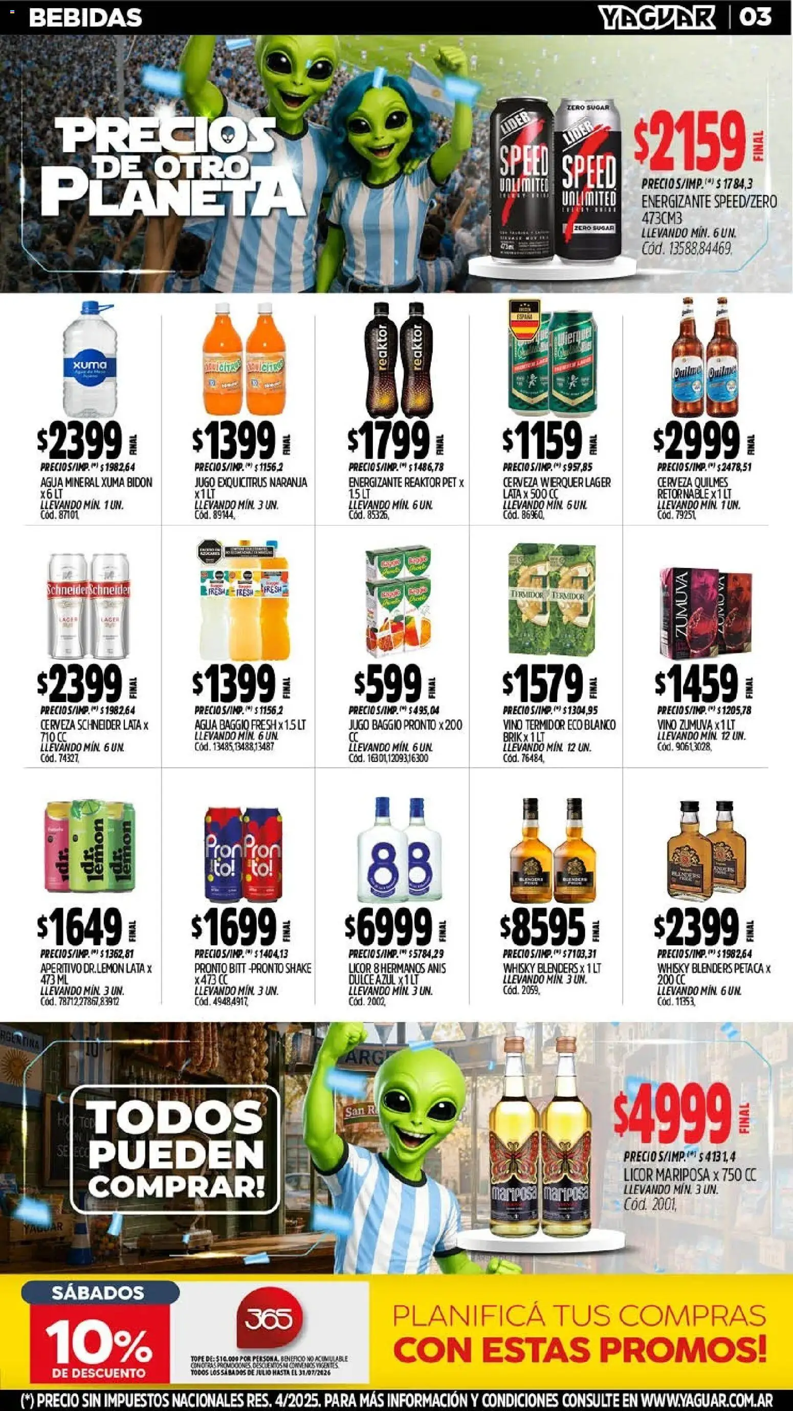 Yaguar - Oferta Semanal Jujuy │ válido desde el 06/07/2026 | Página: 4 | Productos: Whisky, Agua, Jugo, Vino