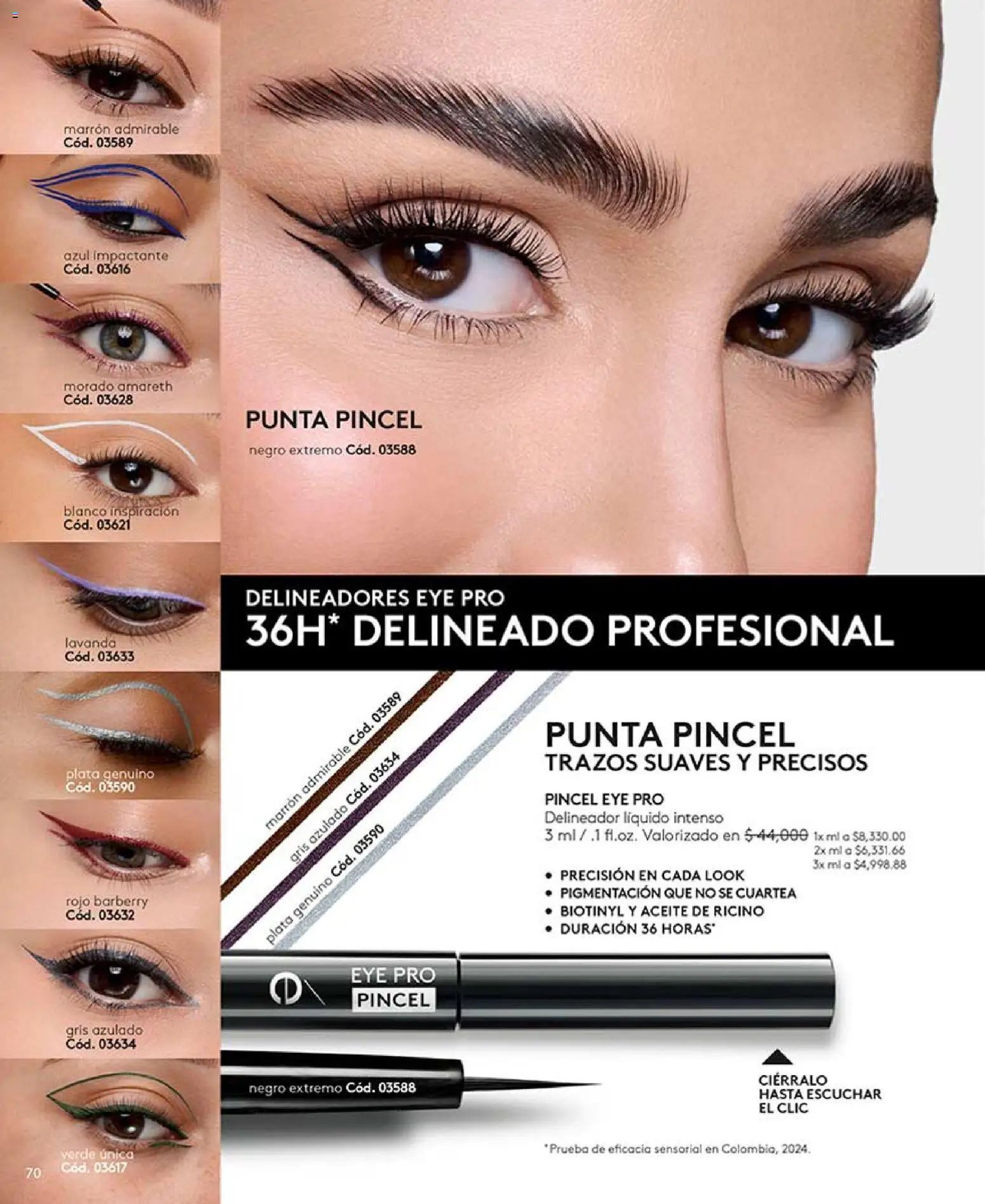Ésika revista - valida desde el 17/07/2026 | Página: 70 | Productos: Delineador, Aceite