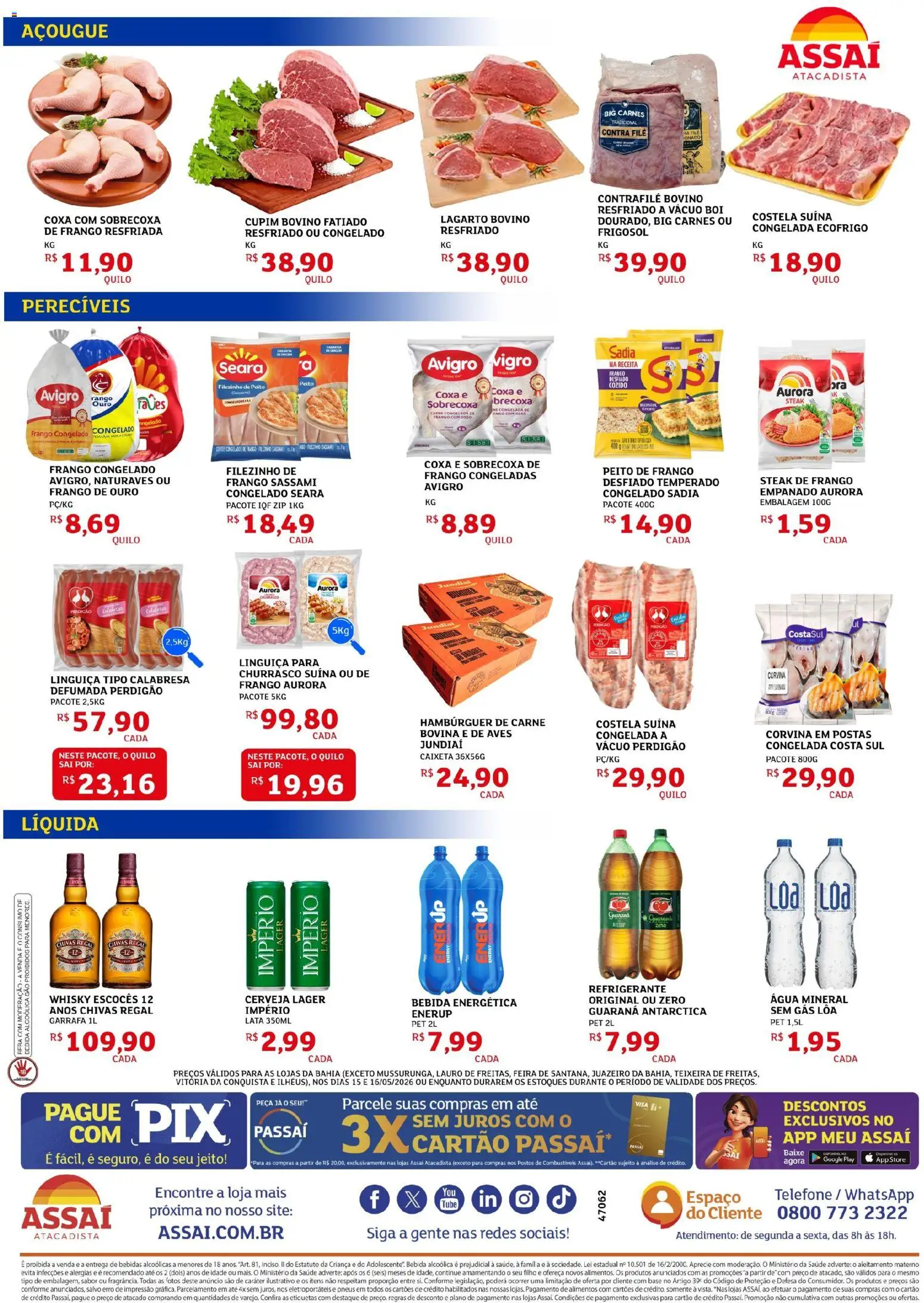 Assaí Atacadista Folheto - válido de 15.05.2026 | Página: 2 | Produtos: Contra filé, Refrigerante, Frango, Peito de frango