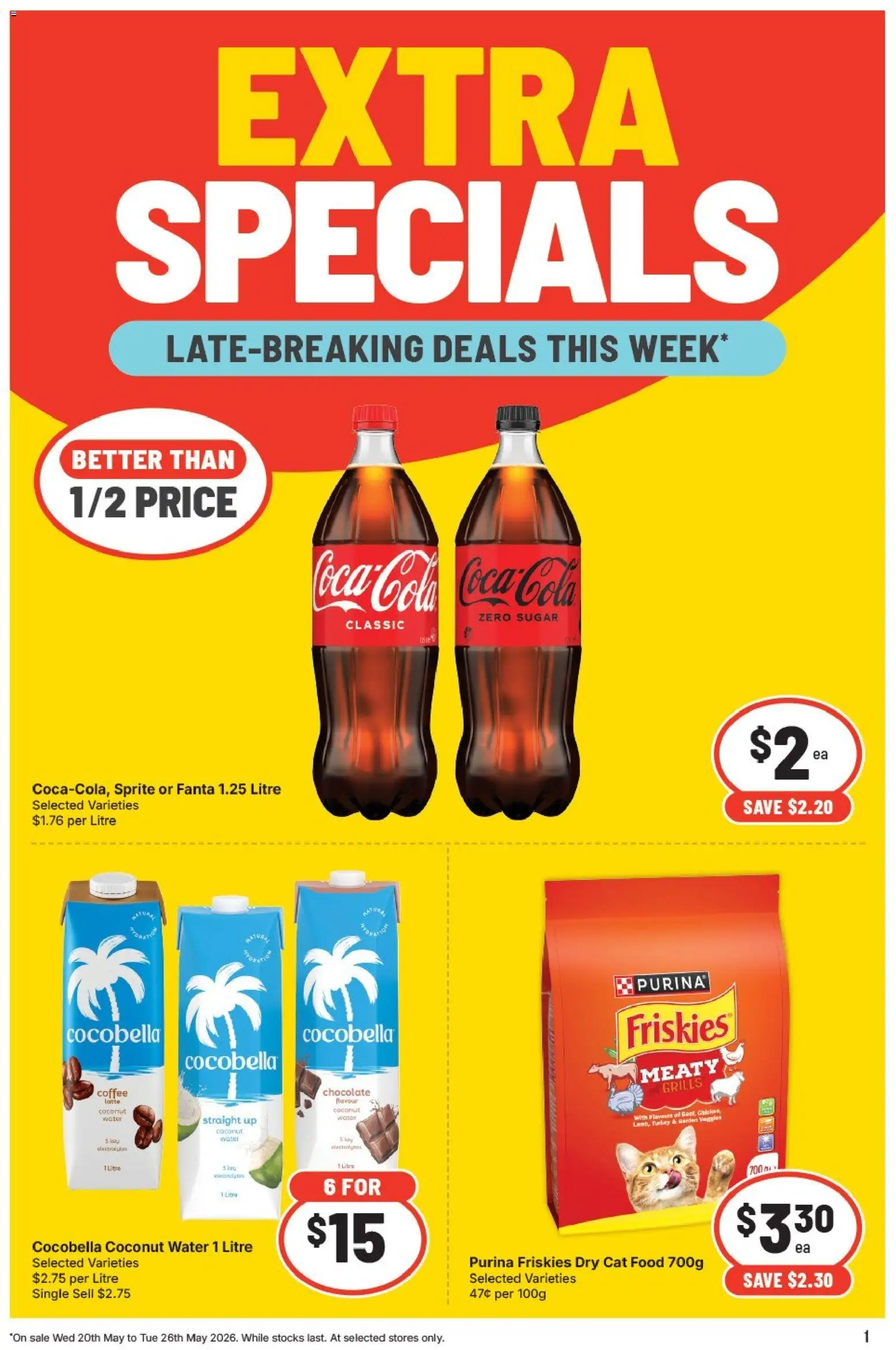 IGA catalogue - valid from 20.05.2026 | Page: 1 | Products: Coffee, Chocolate, Water, Sugar