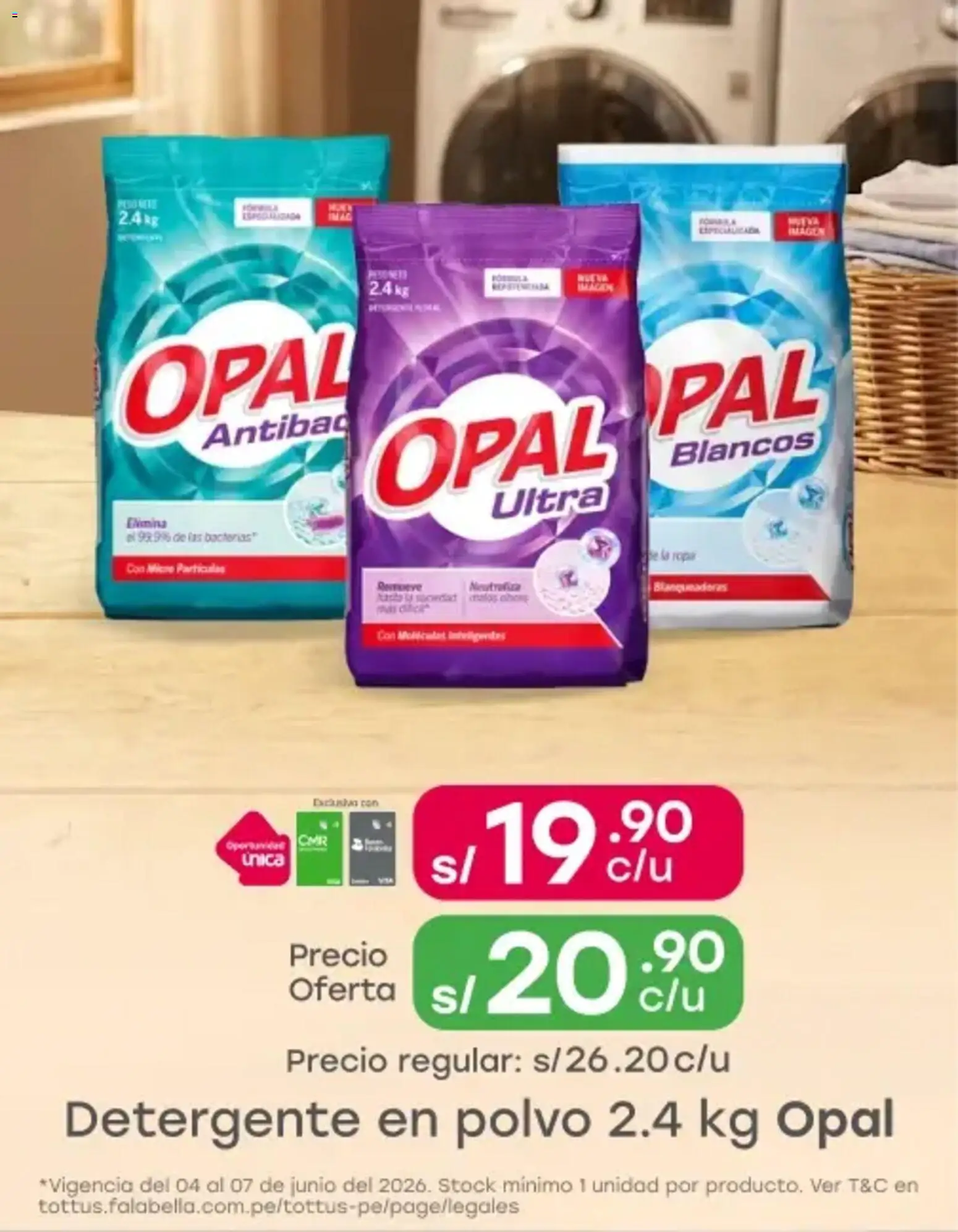 Catálogo Tottus válido desde 04.06.2026 | Página: 3 | Productos: Detergente, Polvo
