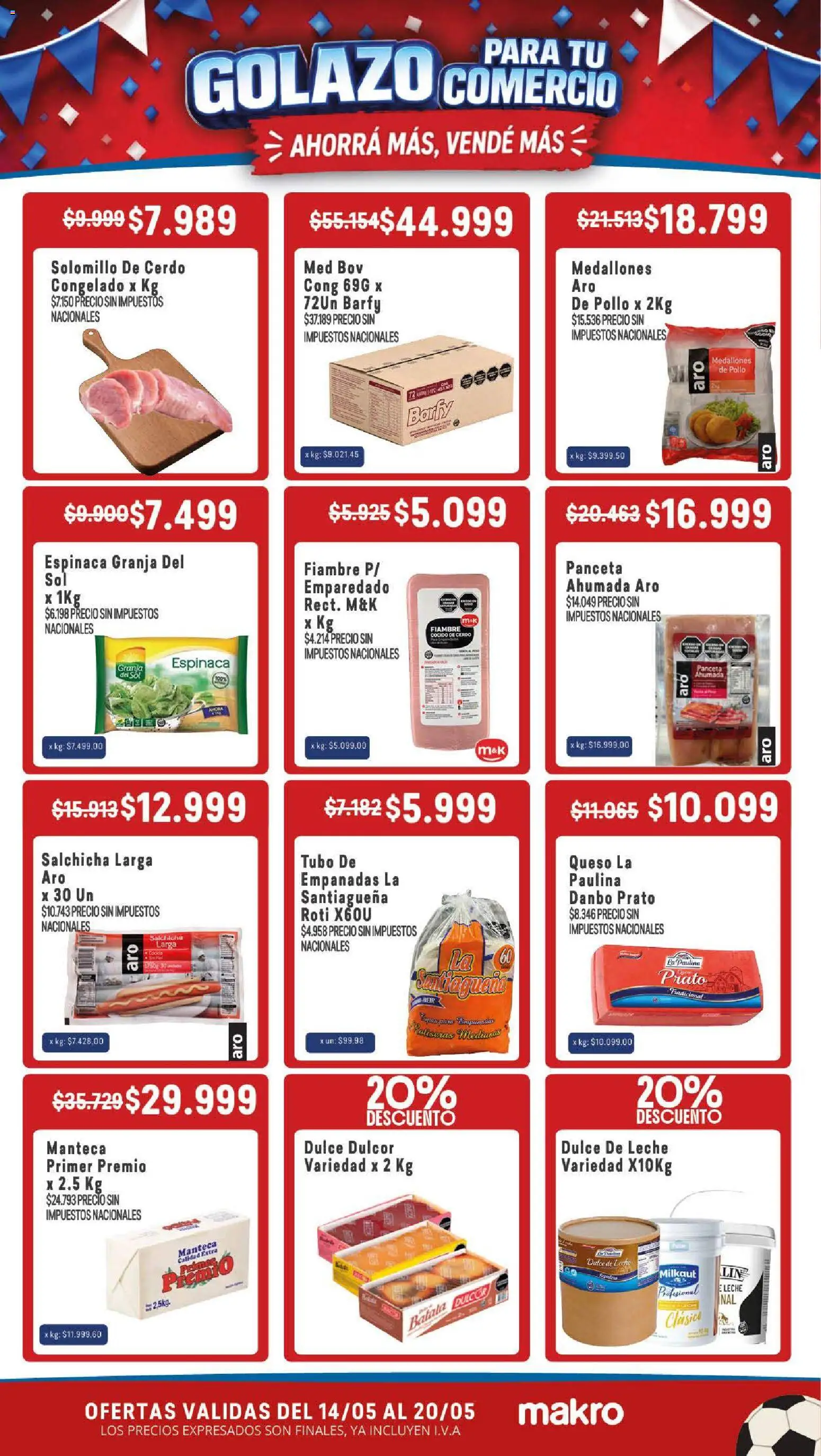 Makro ofertas │ válido desde el 14.05.2026 | Página: 2 | Productos: Copos, Pollo, Salchicha, Espinaca