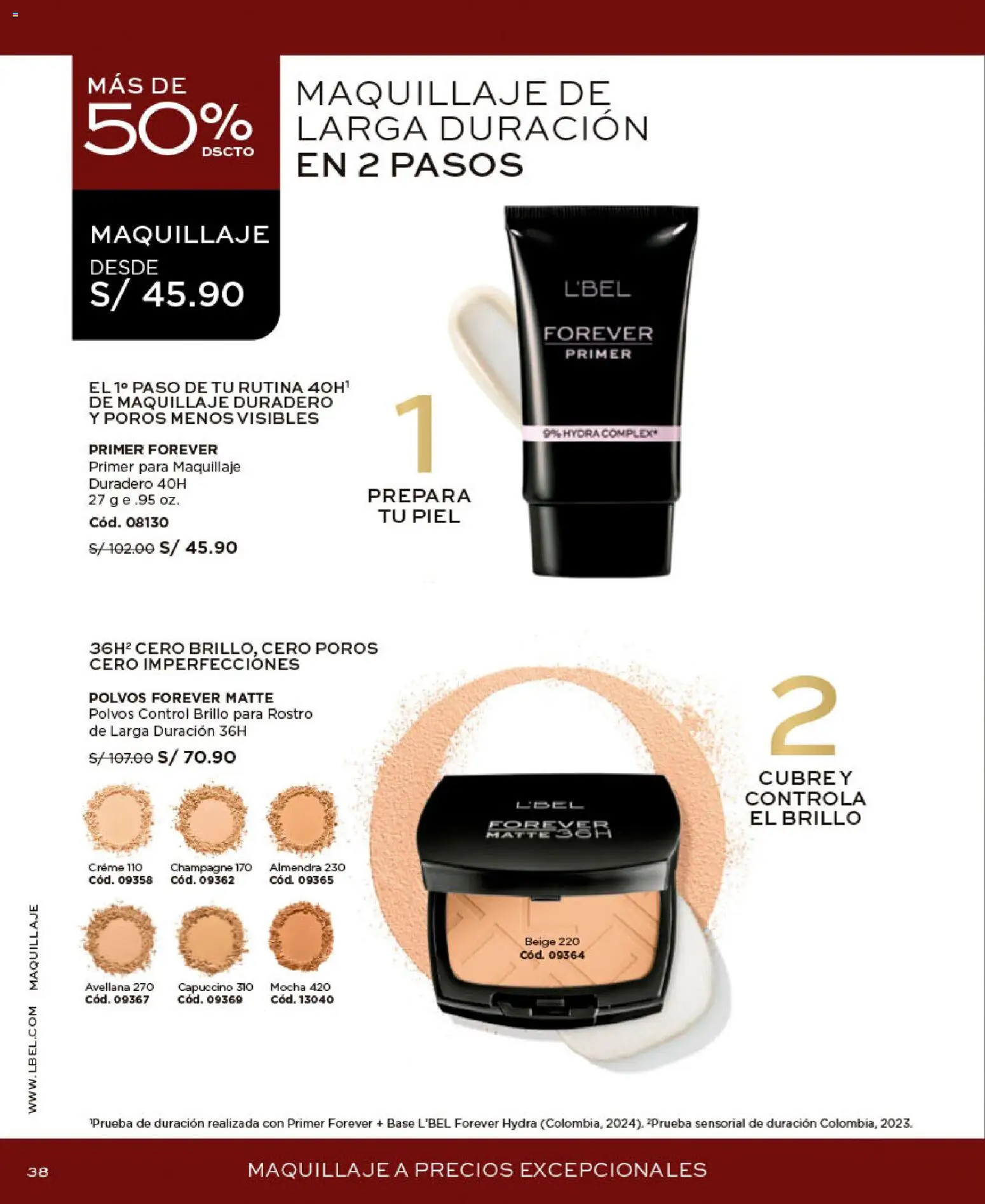 Catálogo L'Bel válido desde 09/09/2026 | Página: 38 | Productos: Maquillaje