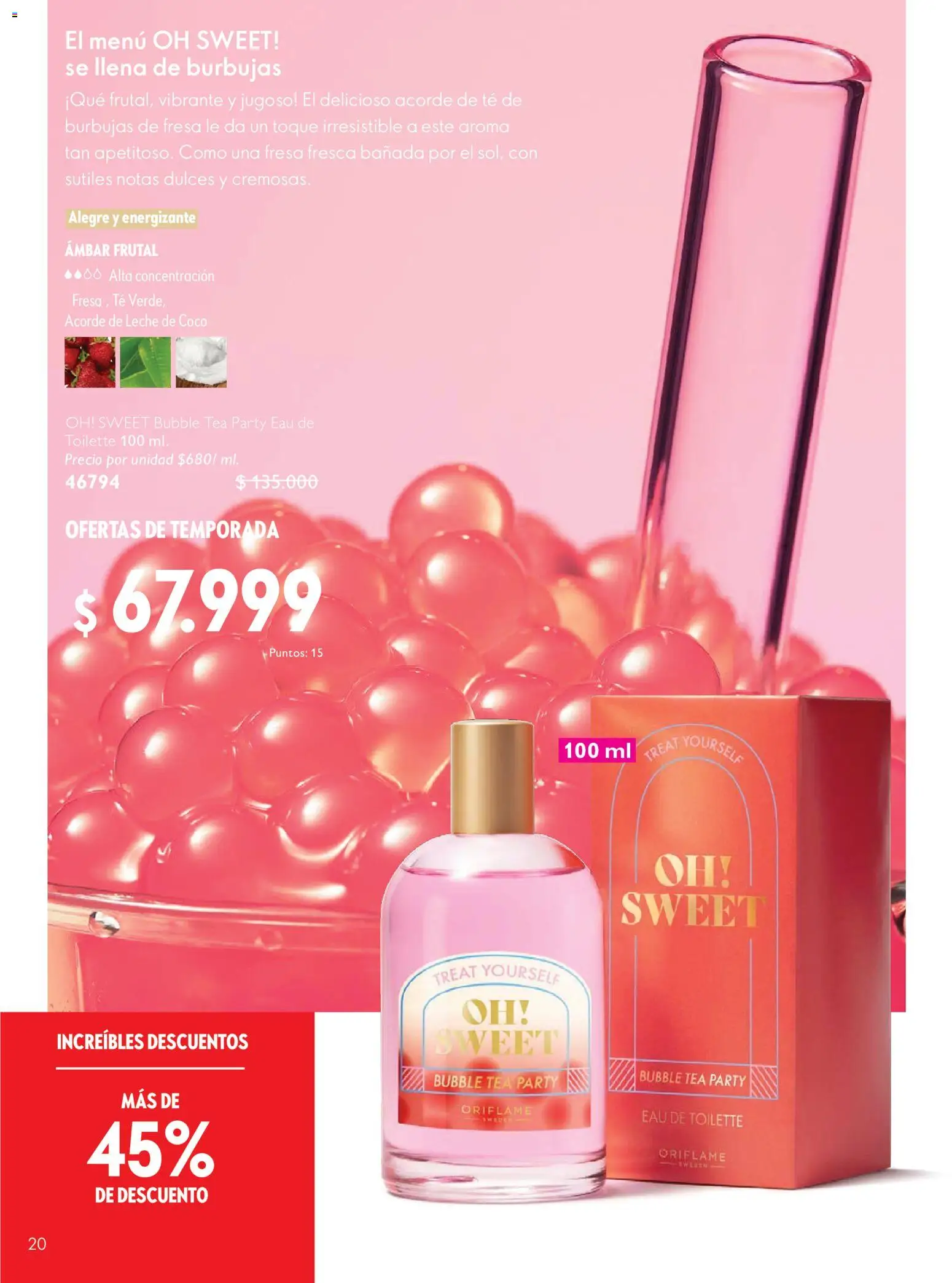 Oriflame revista - valida desde el 01/08/2026 | Página: 20 | Productos: Té, Fresa, Coco, Ruana