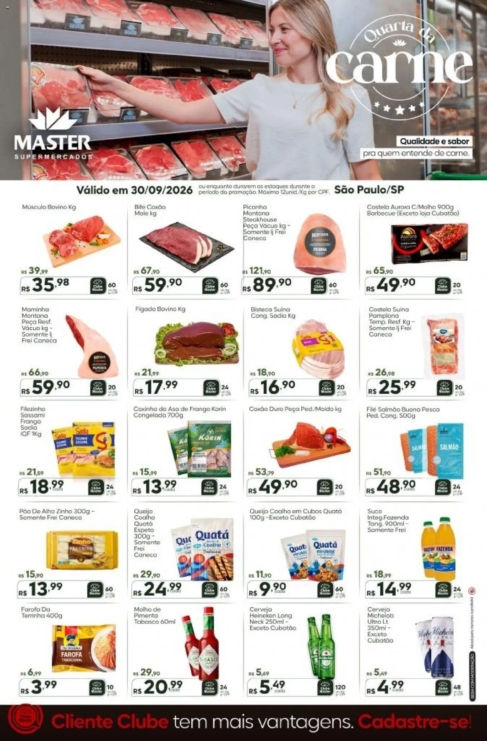 Master Folheto - válido de 30/09/2026 | Página: 1 | Produtos: Alho, Pao de alho, Pão, Suco