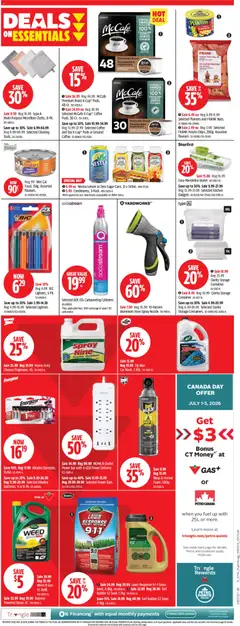 Preview of Canadian Tire weekly flyer from shop Canadian Tire valid from Jul 2, 2026 | Page: 16 | Products: Tea, Ketchup, Battery, Coffee