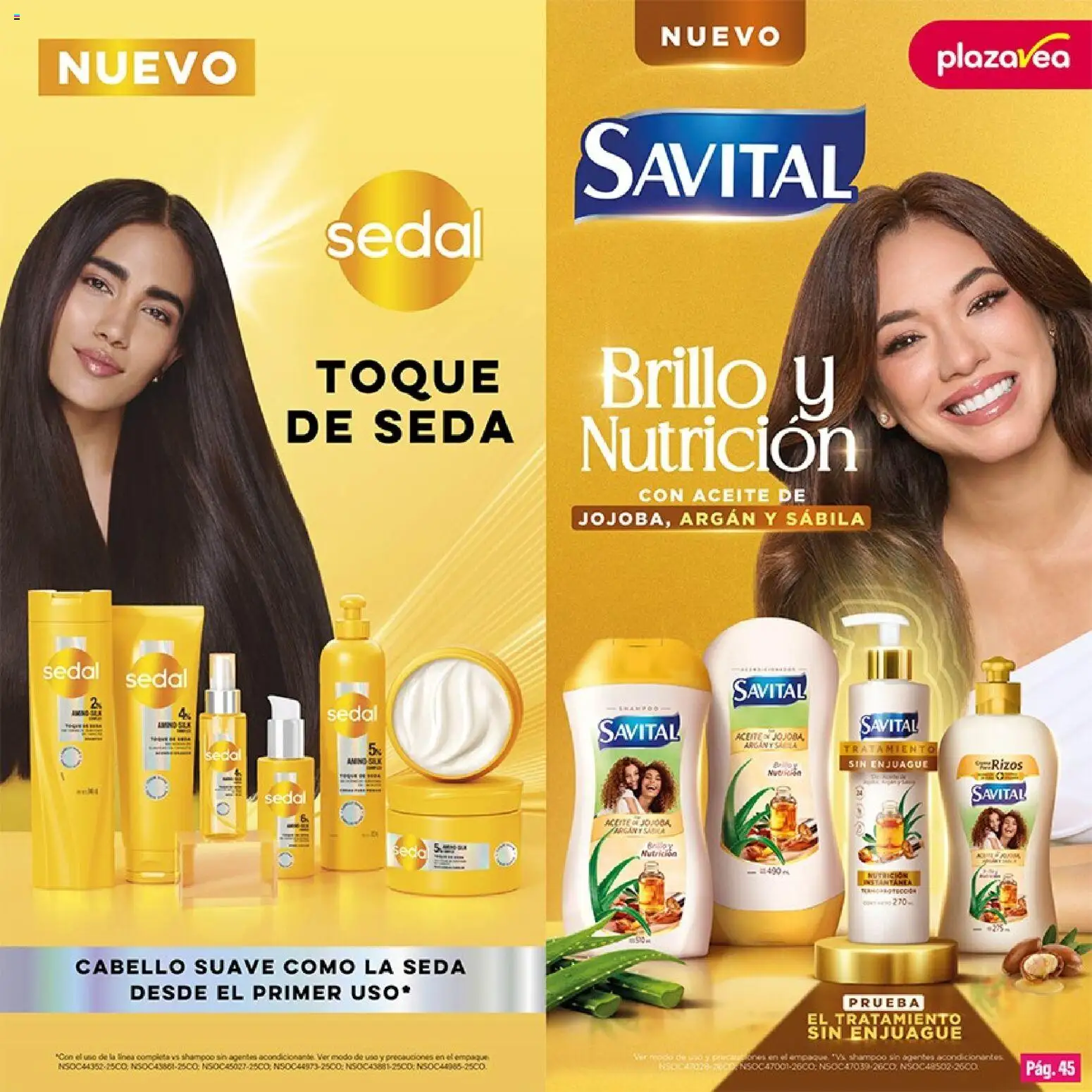 Catálogo Plaza Vea válido desde 01/09/2026 | Página: 45 | Productos: Shampoo, Aceite, Empaque