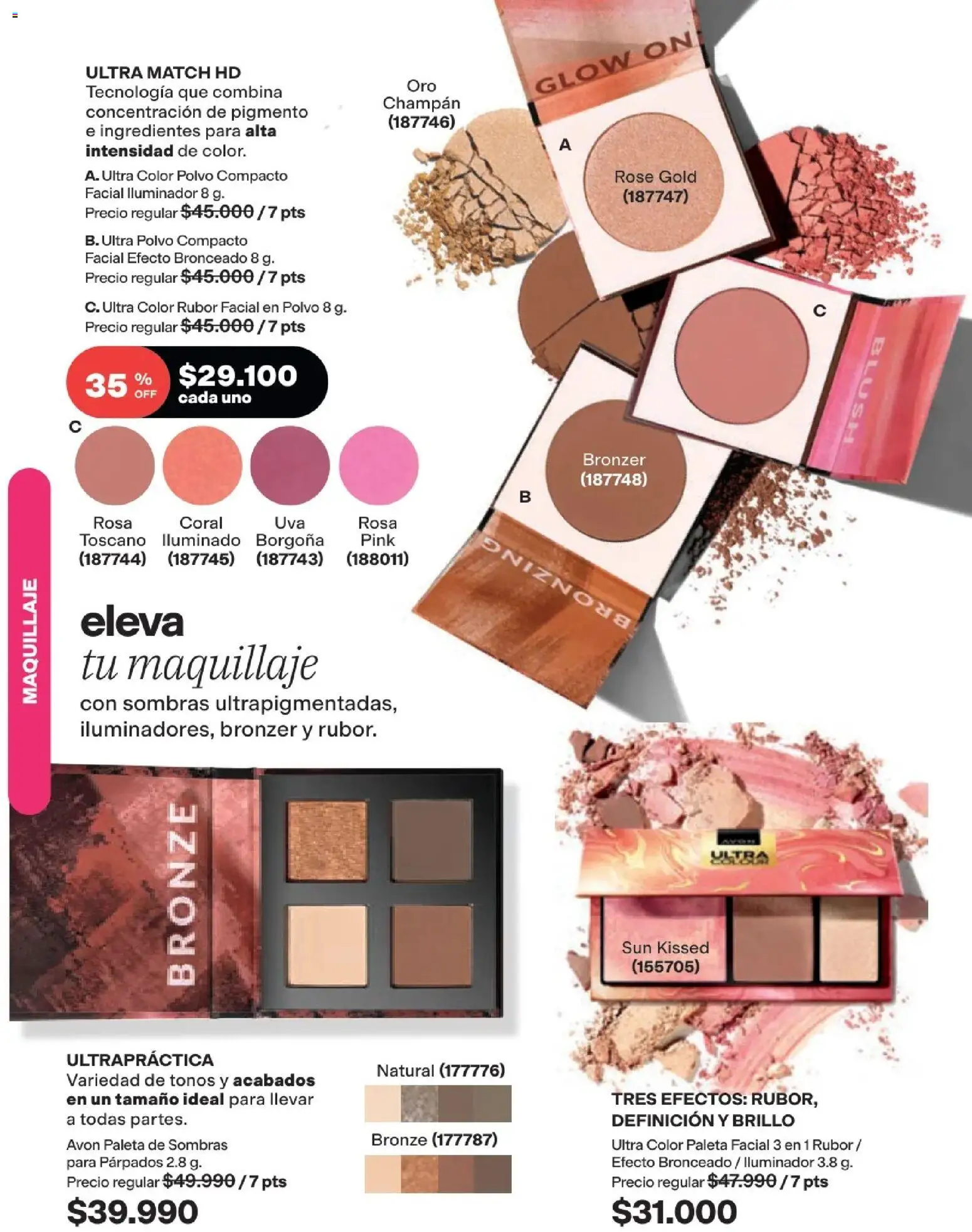 Avon revista - valida desde el 16/08/2026 | Página: 42 | Productos: Polvo compacto, Rubor, Brillo, Polvo