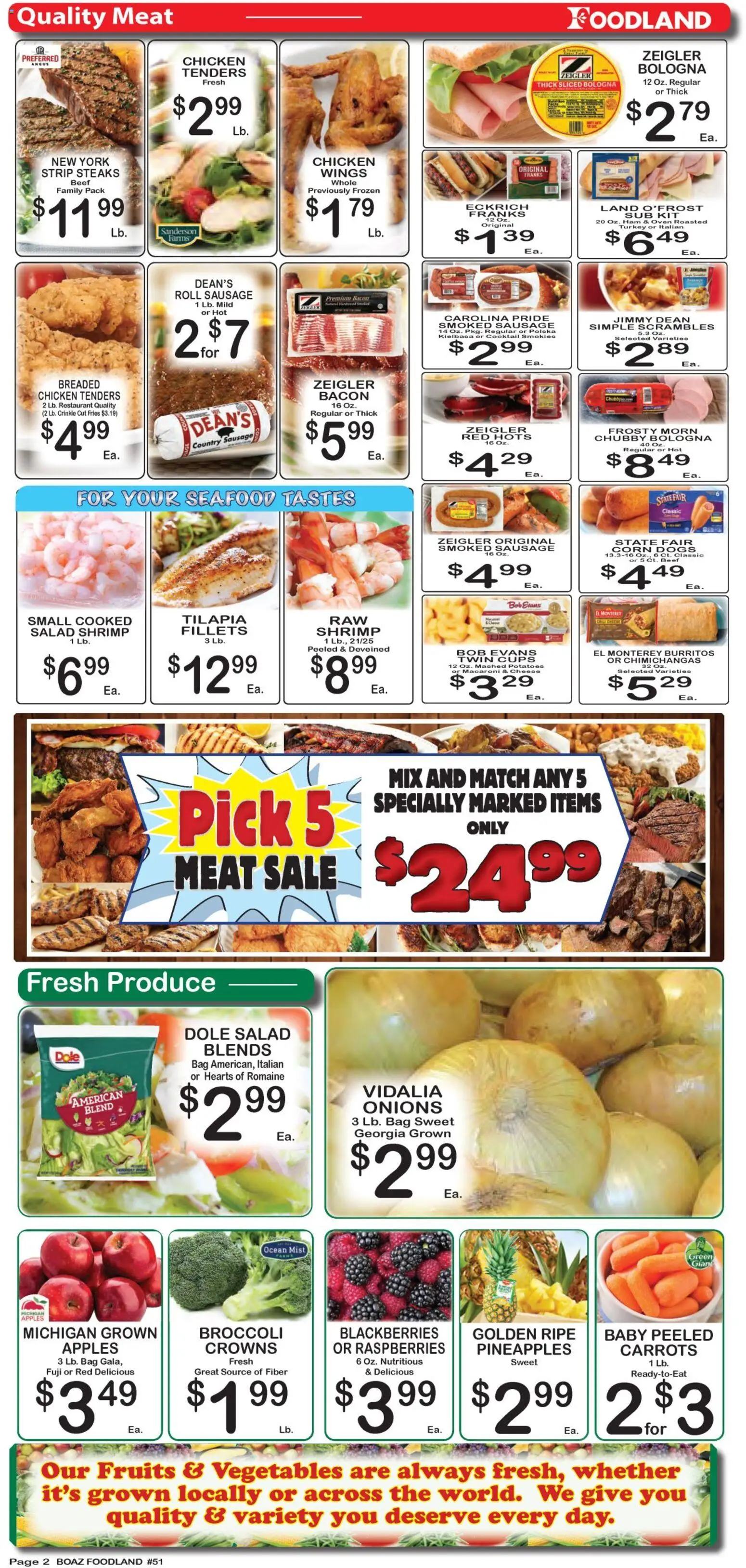 Foodland Weekly Ad - valid from 07/21/2026 | Page: 2 | Products: Corn, Cheese, Ham, Vegetables