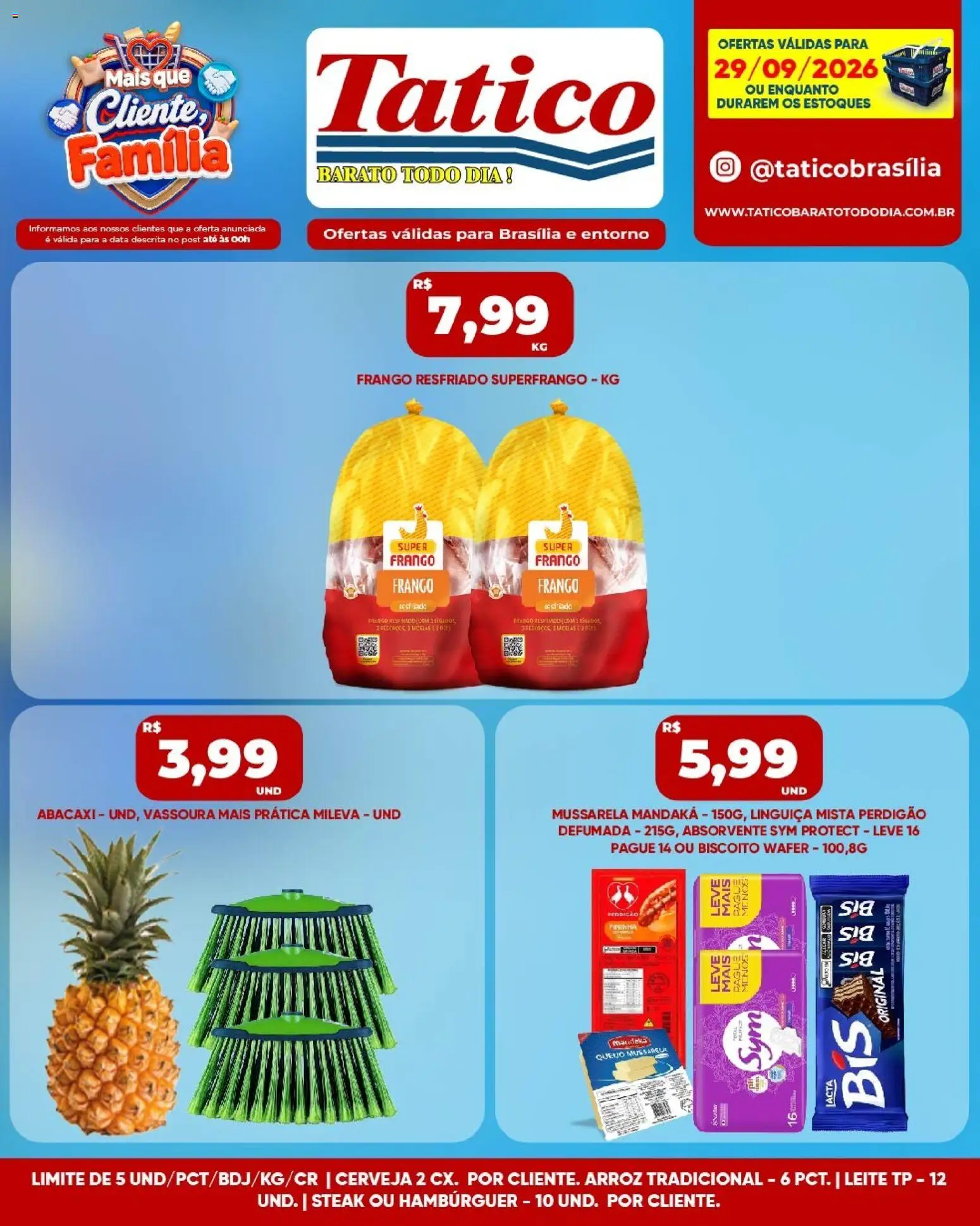Tatico Folheto - válido de 29/09/2026 | Página: 5 | Produtos: Biscoito, Linguiça, Absorvente, Vassoura