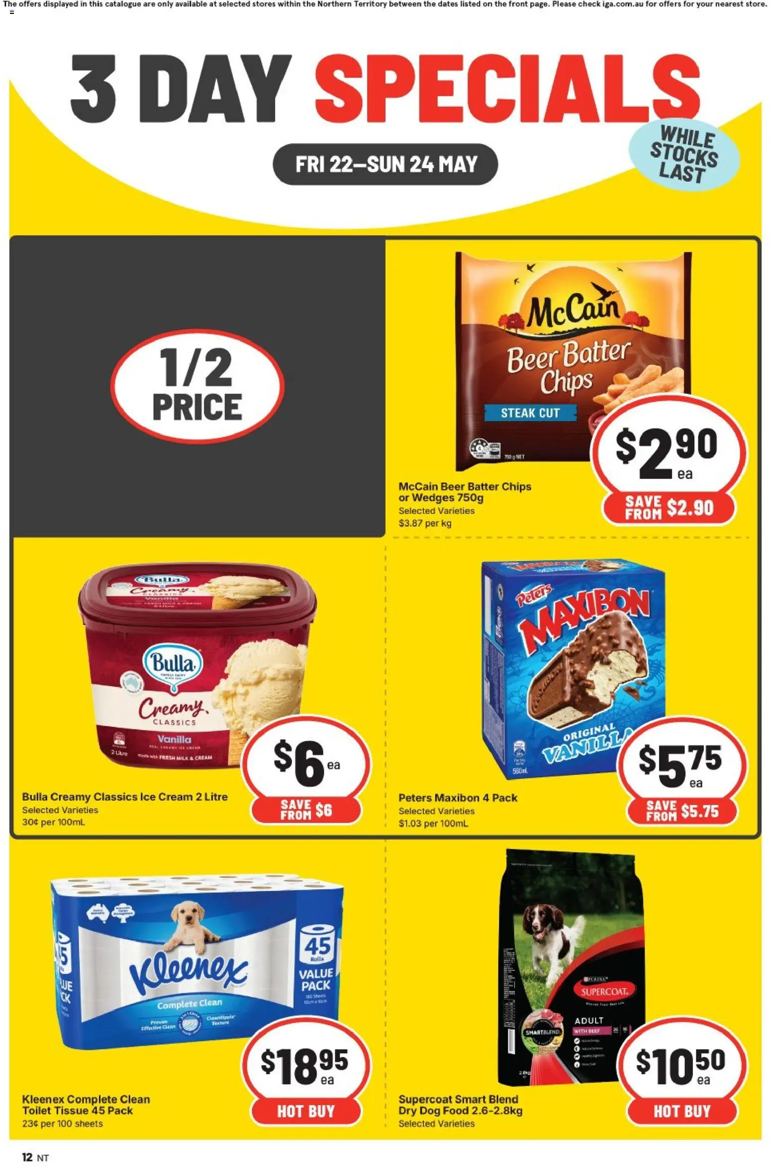 IGA catalogue - valid from 22.05.2026 | Page: 4 | Products: Beef, Cream, Ice cream, Steak