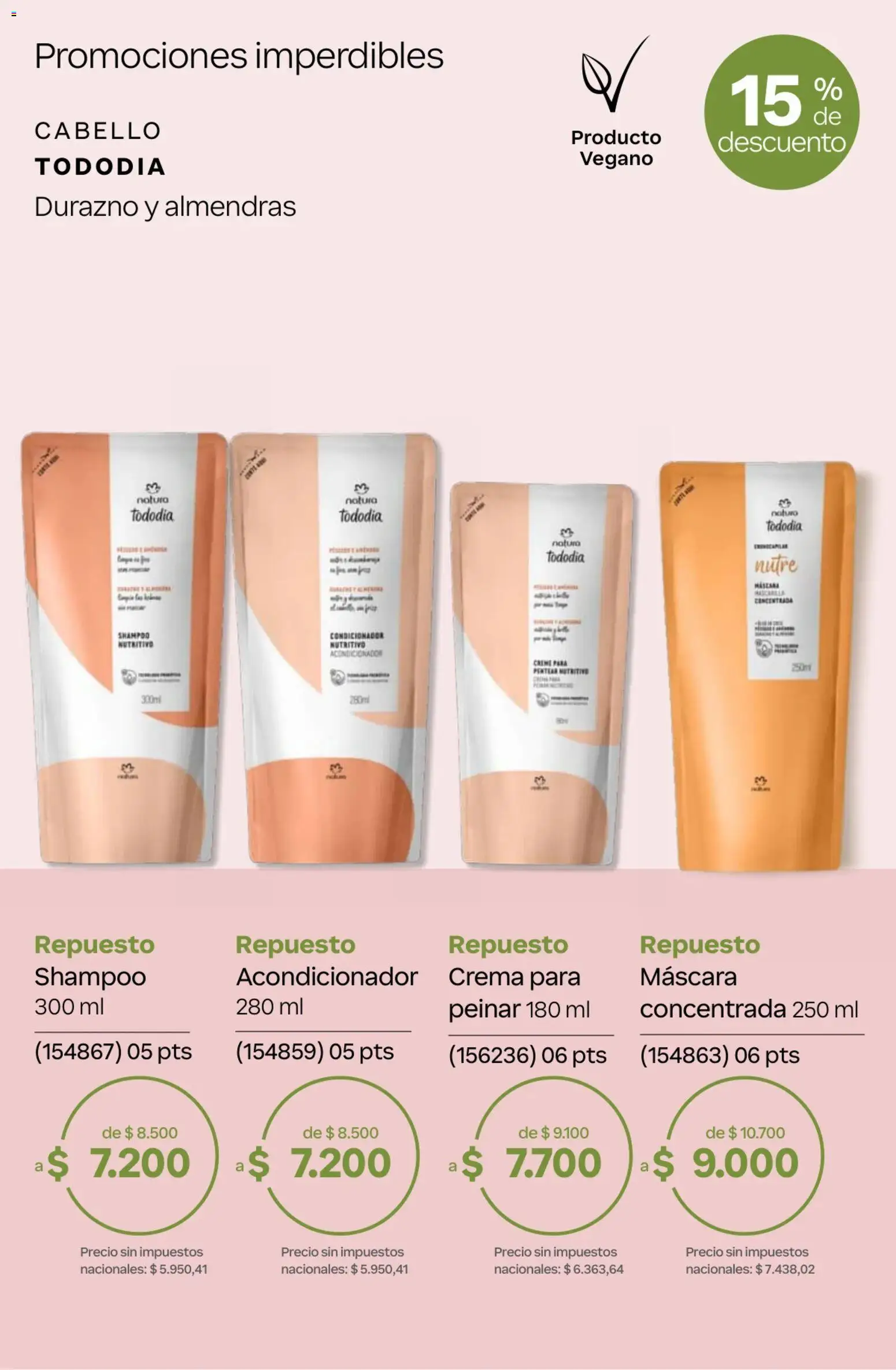 Catálogo Natura Ciclo 13 │ válido desde el 02/09/2026 | Página: 85 | Productos: Durazno, Shampoo, Acondicionador, Crema