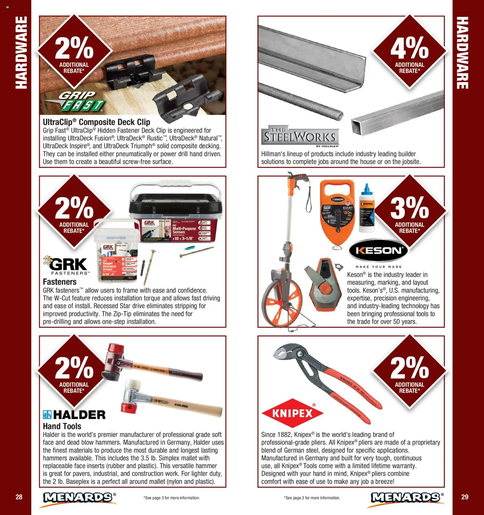 Menards Contractor Catalog - valid from 01/01/2026 | Page: 15 | Products: Fastener, Clip, Lighter, Hand tools