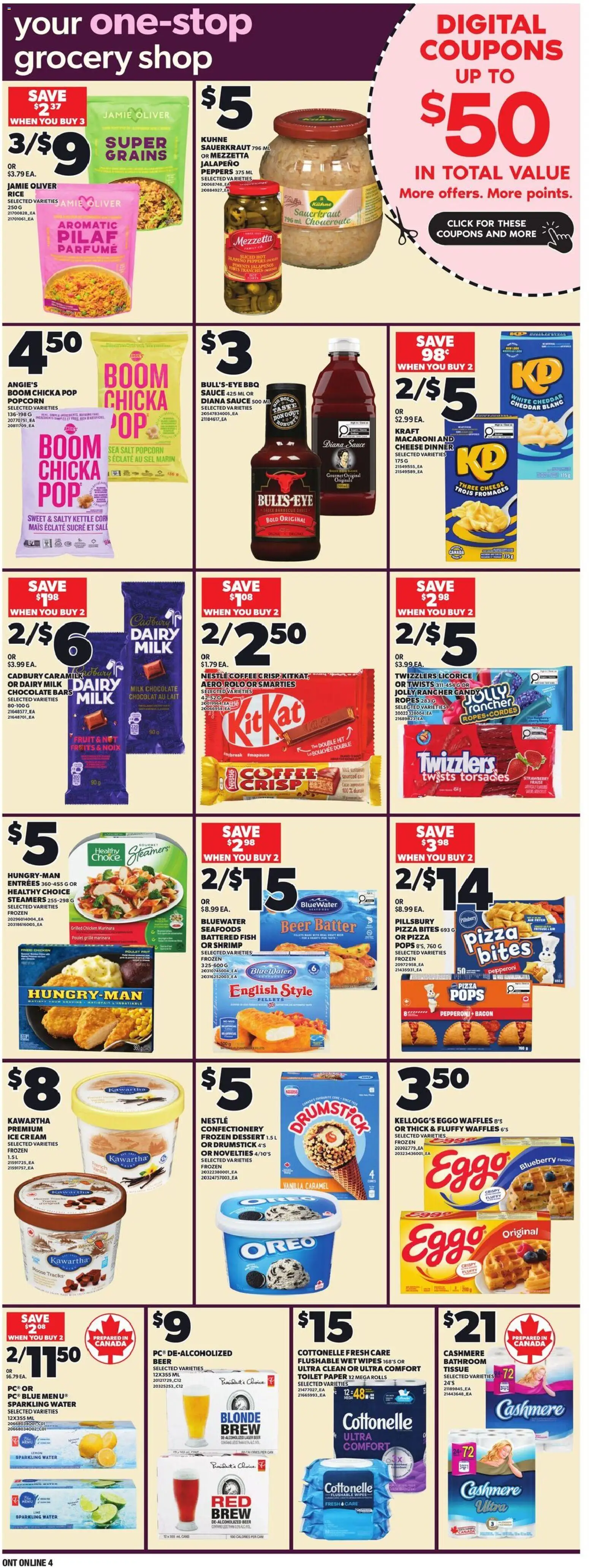 Loblaws flyer valid from 09.04.2026 | Page: 12 | Products: Cream, Ice cream, Coffee, Chicken