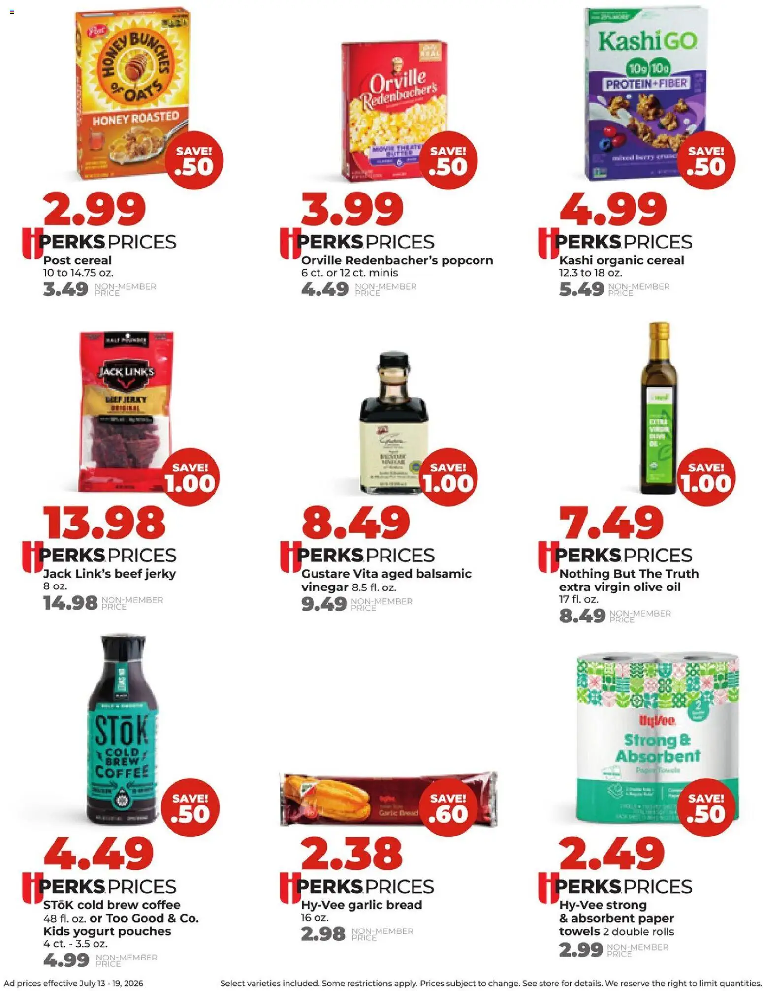 HyVee Weekly Ad - valid from 07/13/2026 | Page: 6 | Products: Vinegar, Bread, Coffee, Garlic