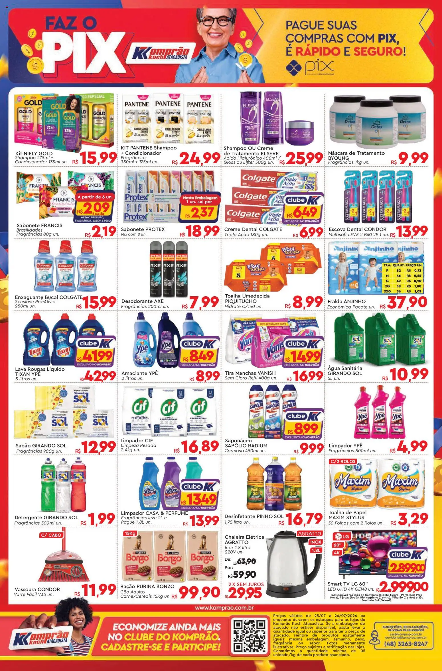 Komprao Atacadista Folheto - válido de 25/07/2026 | Página: 4 | Produtos: Desodorante, Girando sol, Sabonete, Creme dental