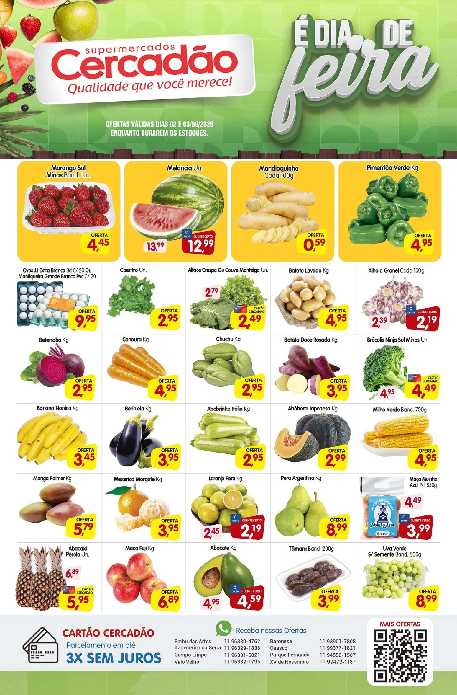 Cercadão Folheto - válido de 02/09/2026 | Página: 1 | Produtos: Pera, Pimentão, Alface, Doce
