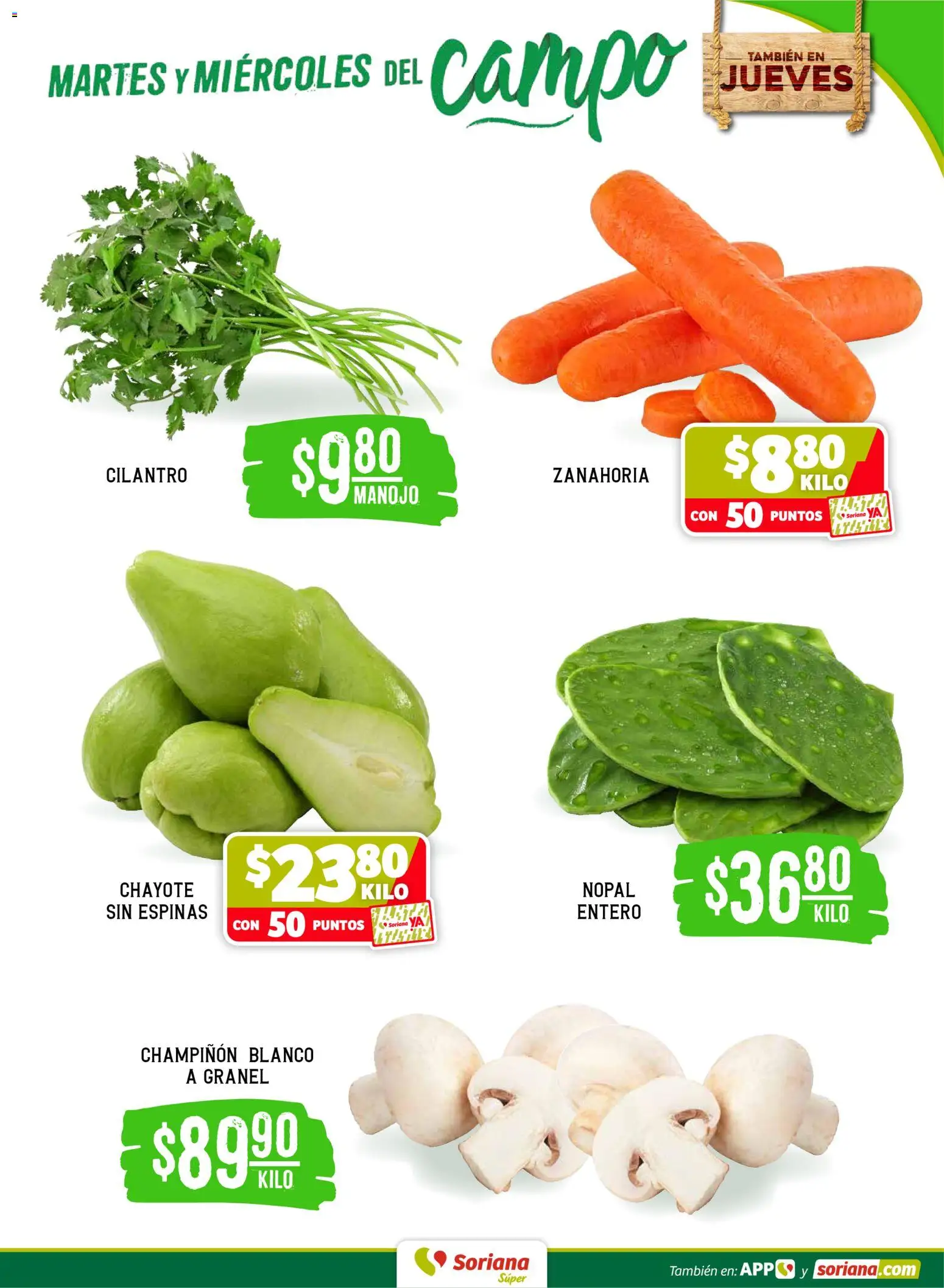 Nuevas ofertas de Soriana válidas en toda la República Mexicana desde el 19.05.2026. ¡Encuentra las mejores ofertas en Soriana Martes y Miércoles del Campo Súper: Tamaulipas (excepto Cd. Victoria y Tampico)! | Página: 3 | Productos: Zanahoria