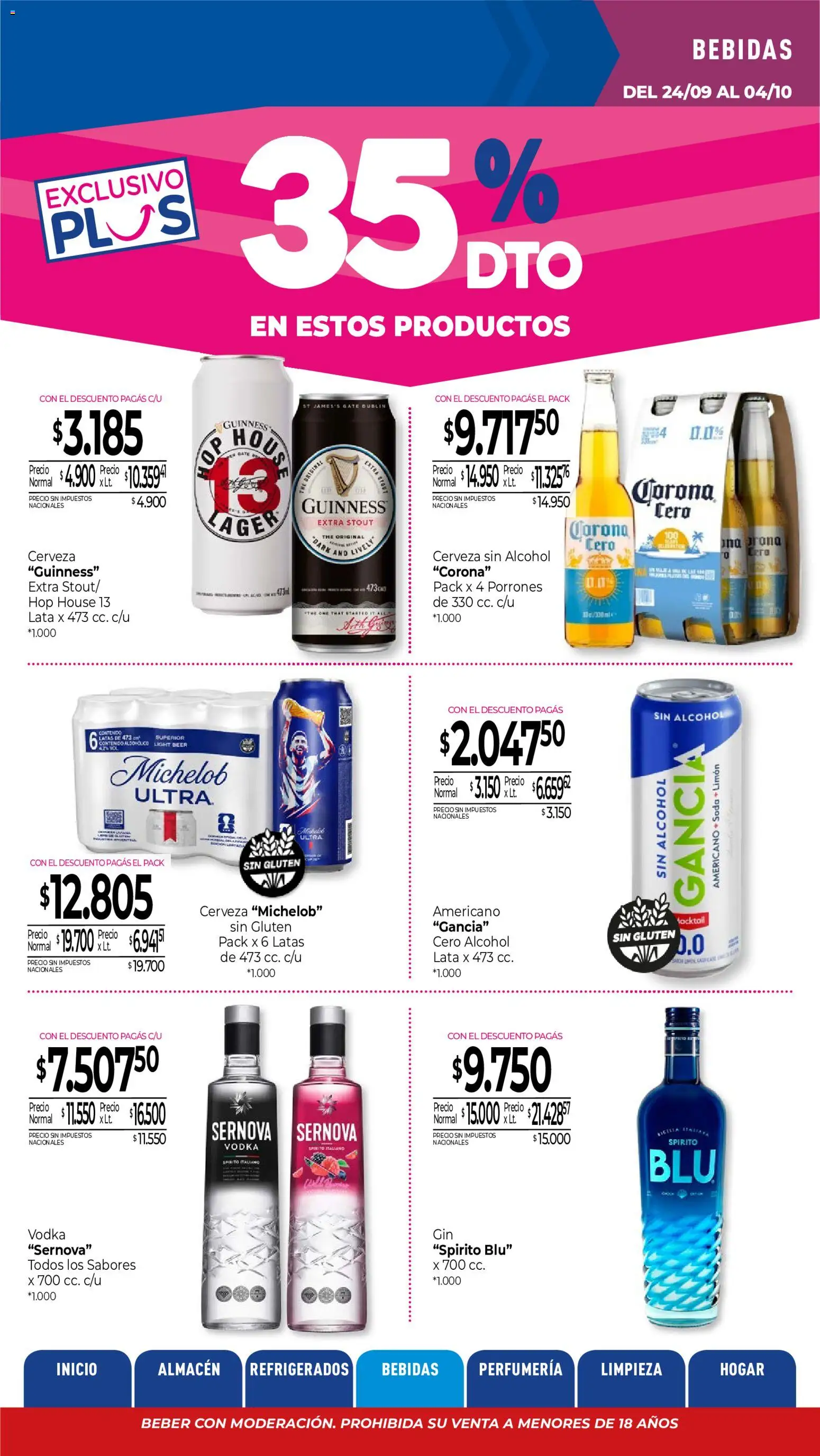 La Anonima catálogo │ válido desde el 24/09/2026 | Página: 20 | Productos: Vodka, Corona Extra, Limón, Alcohol