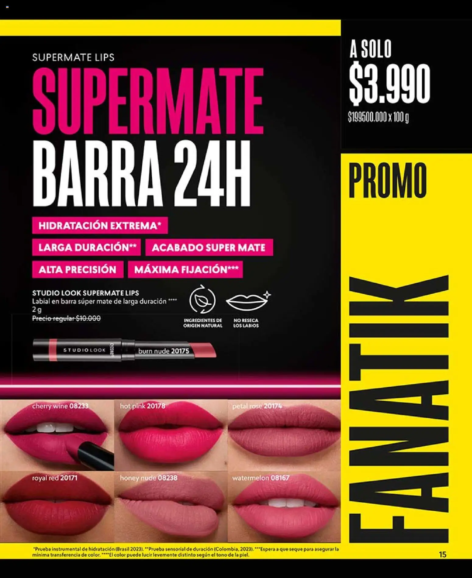 Catálogo CyZone Campaña 6 │ válido desde el 31.03.2026 | Página: 15 | Productos: Mate, Labial