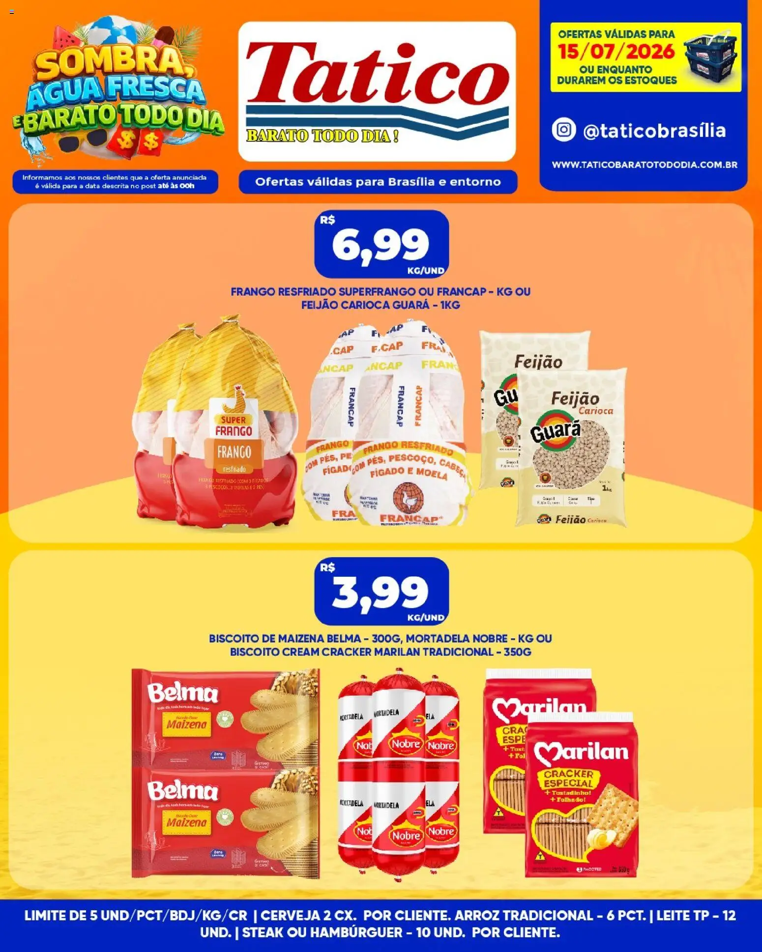 Tatico Folheto - válido de 16/07/2026 | Página: 24 | Produtos: Feijão, Mortadela, Frango, Cream cracker