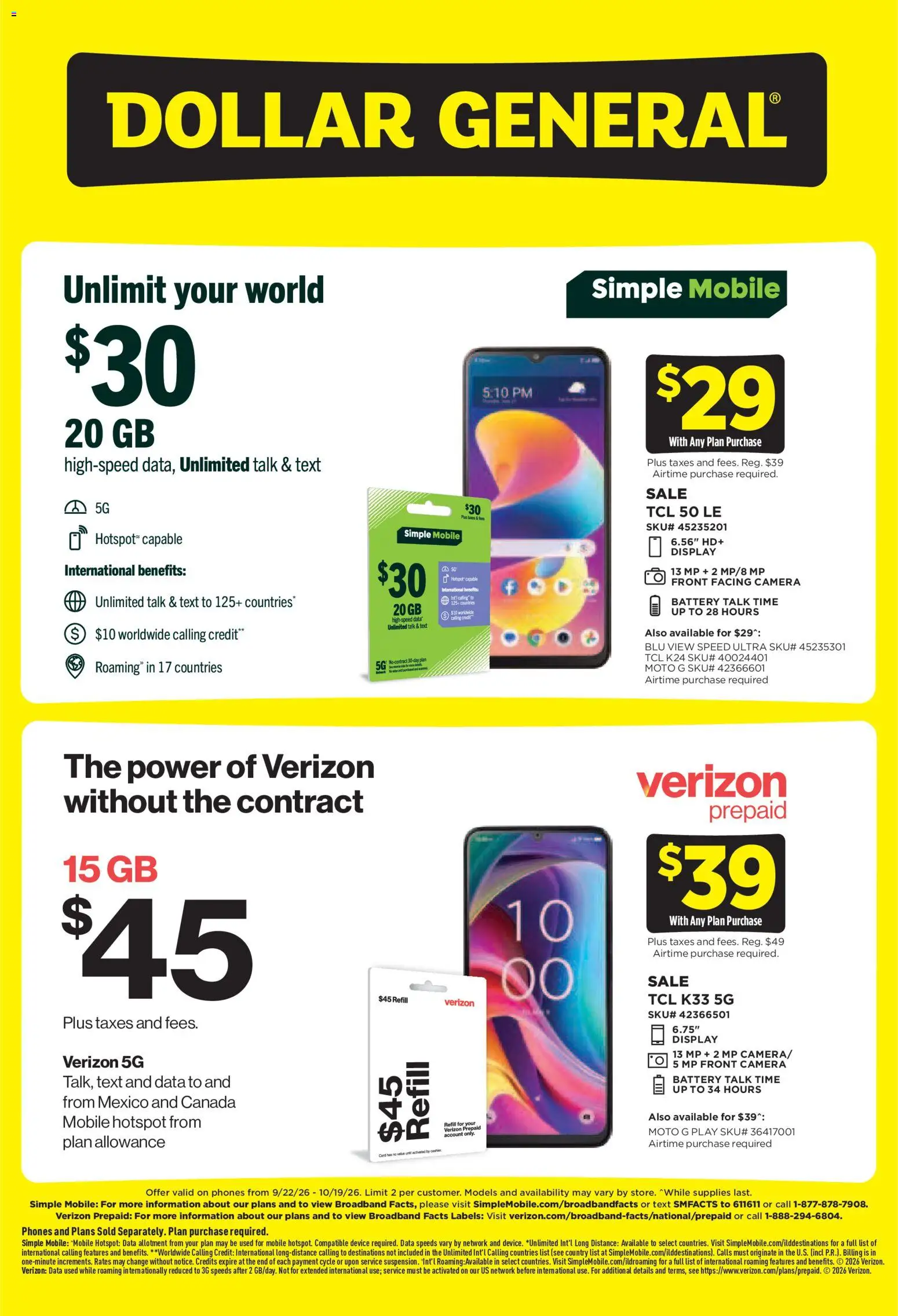 Dollar General Wireless Deals - valid from 09/22/2026 | Page: 2 | Products: Battery, Camera