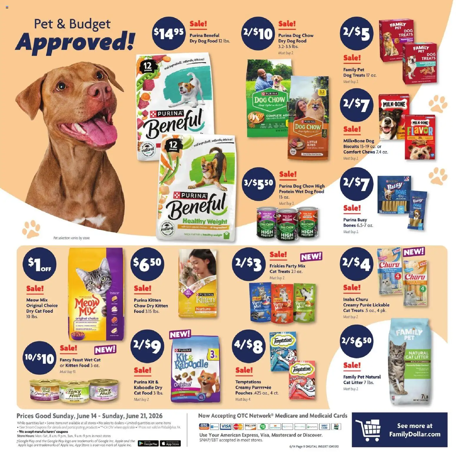 Family Dollar Weekly Ad - valid from 14.06.2026 | Page: 12 | Products: Cat Food, Cat Litter, Fish, Weight
