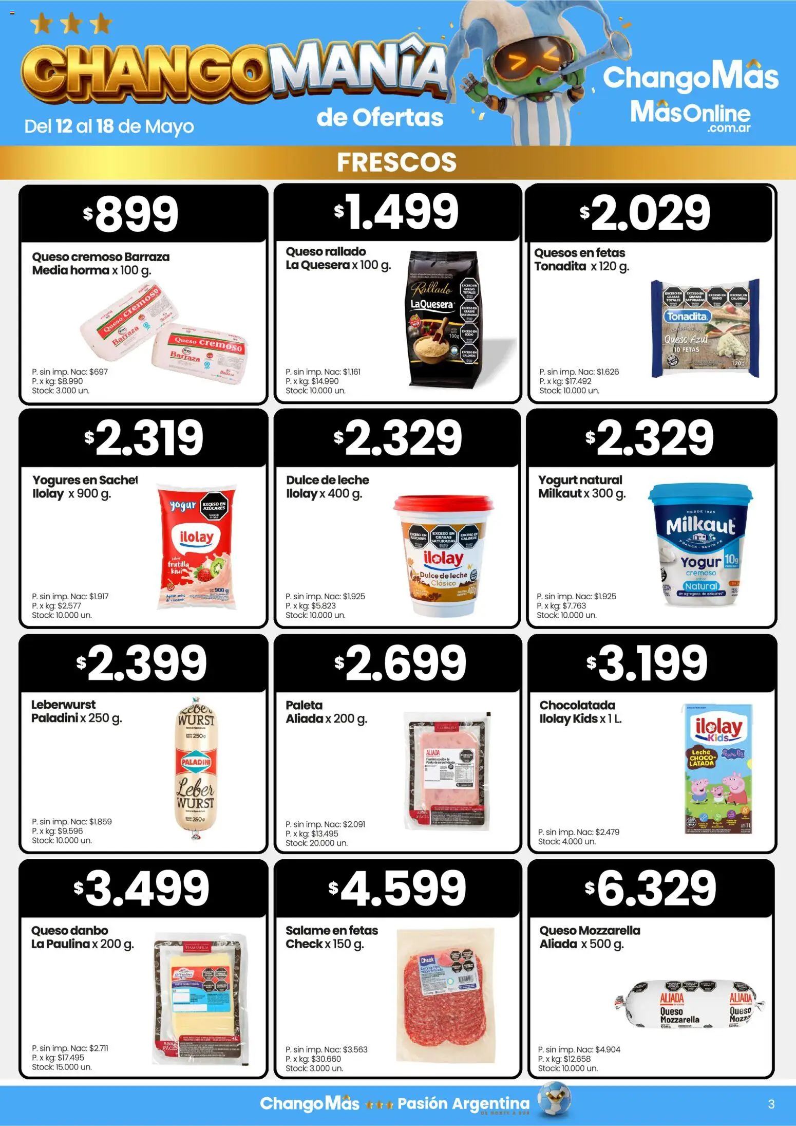 Changomas ofertas │ válido desde el 12.05.2026 | Página: 4 | Productos: Queso, Yogur, Chocolatada, Kiwi