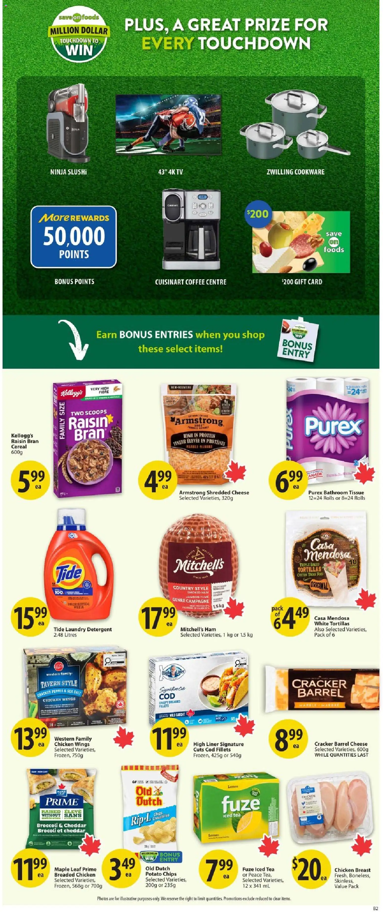 Save on foods flyer valid from Aug 20, 2026 | Page: 31 | Products: Chips, Detergent, Cheddar, Coffee