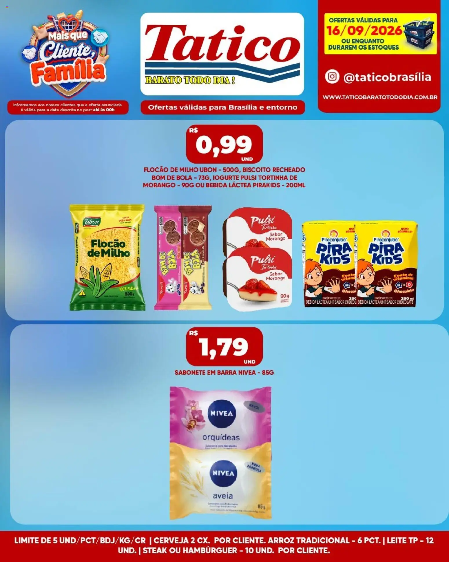 Tatico Folheto - válido de 16/09/2026 | Página: 1 | Produtos: Biscoito, Chocolate, Cerveja, Hambúrguer
