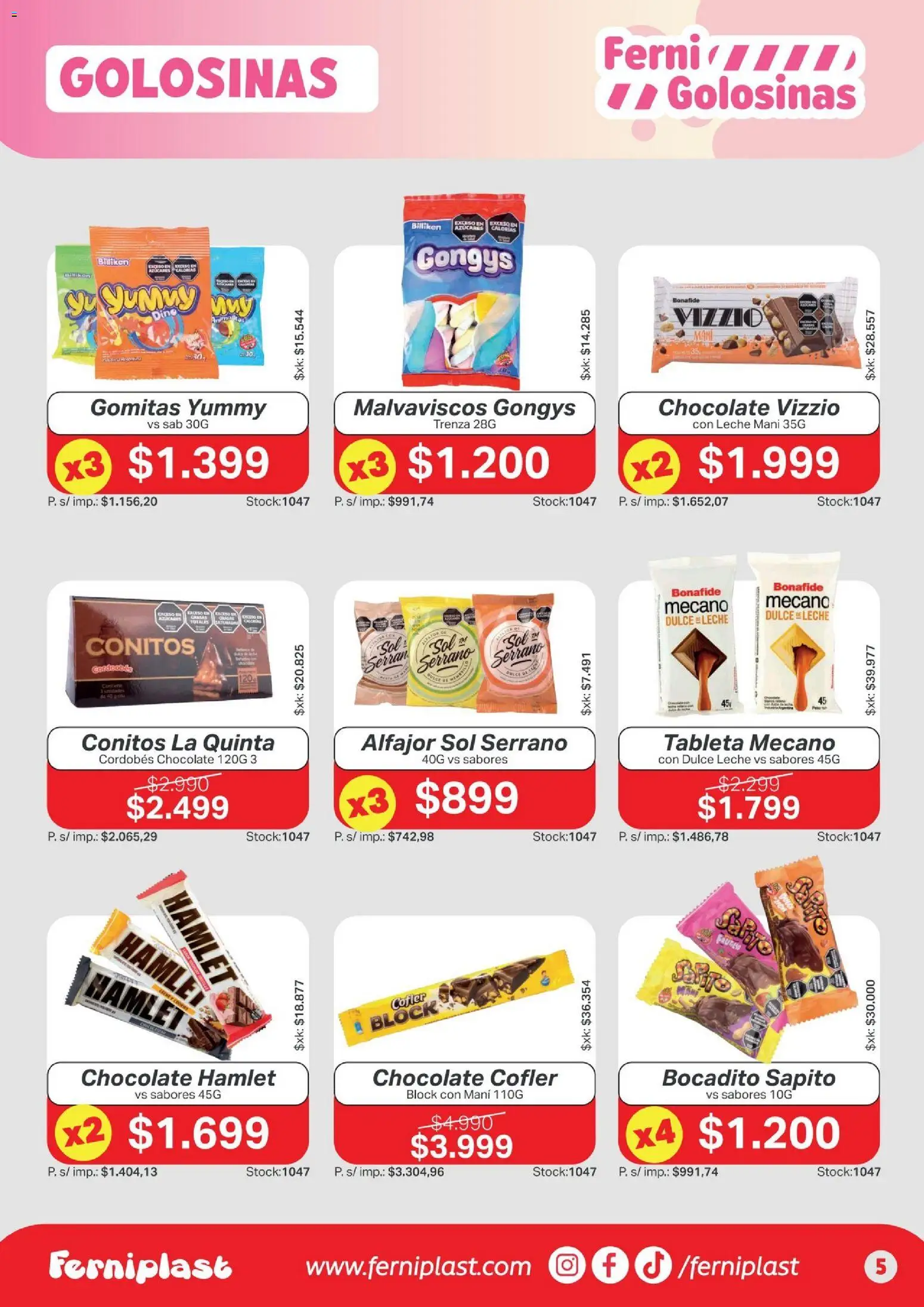 Ferniplast catálogo │ válido desde el 09/07/2026 | Página: 5 | Productos: Tableta, Gomitas, Mani, Alfajor