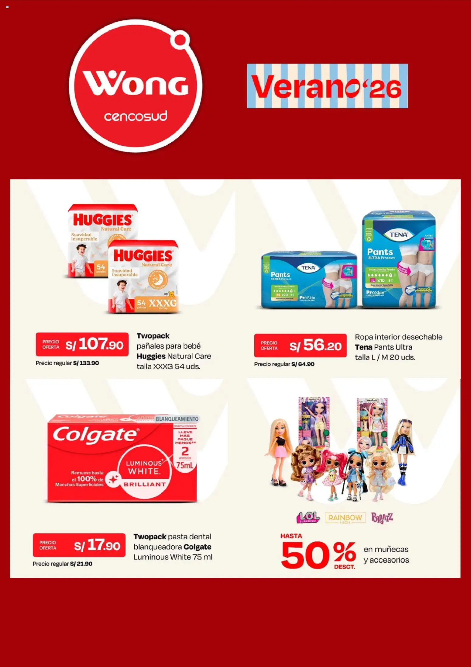 Catálogo Wong válido desde 22/06/2026 | Página: 3 | Productos: Pasta dental, Ropa, Ropa interior, Pasta