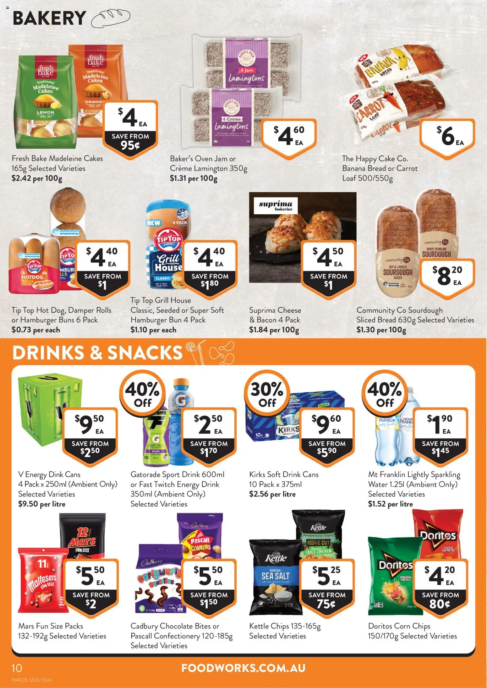Foodworks catalogue - valid from 12/08/2026 | Page: 10 | Products: Drinks, Bacon, Cheese, Salt