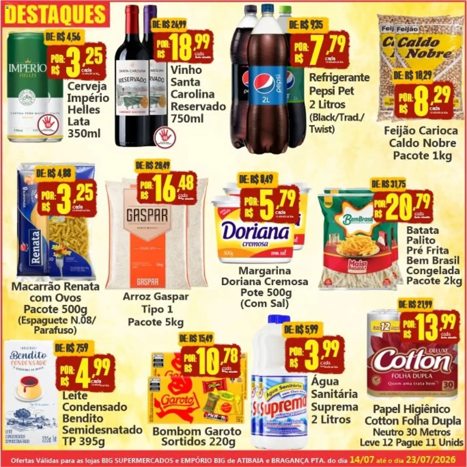 Big Supermercados Folheto - válido de 14/07/2026 | Página: 2 | Produtos: Espaguete, Doriana, Macarrão, Sal