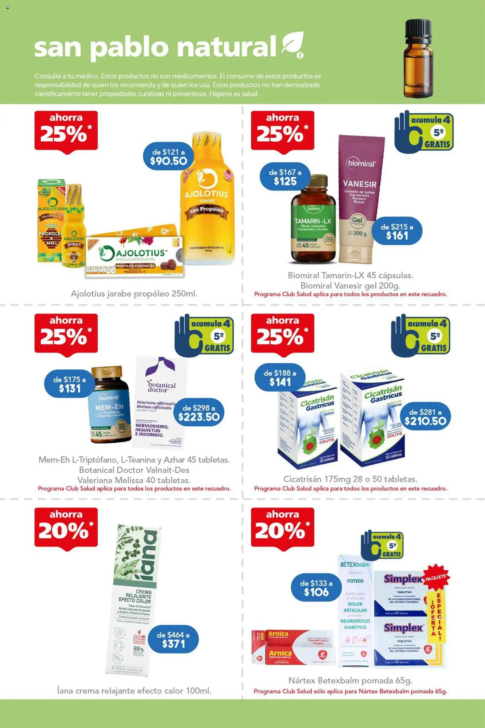 Nuevas ofertas de Farmacia San Pablo válidas en toda la República Mexicana desde el 16/08/2026. ¡Encuentra las mejores ofertas en Farmacia San Pablo catálogo! | Página: 7 | Productos: Crema, Miel, Pomada, Caja